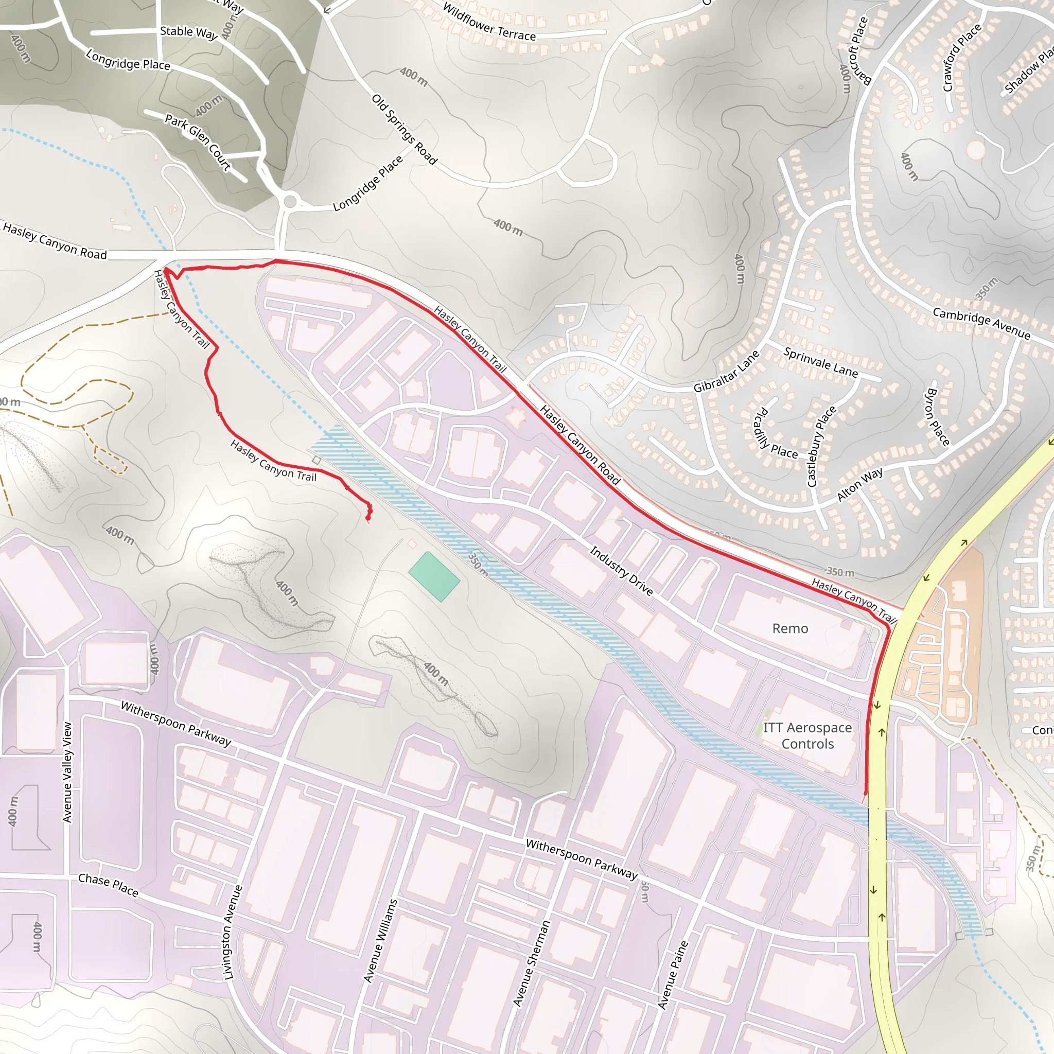 Hasley Canyon Trail mobile static map