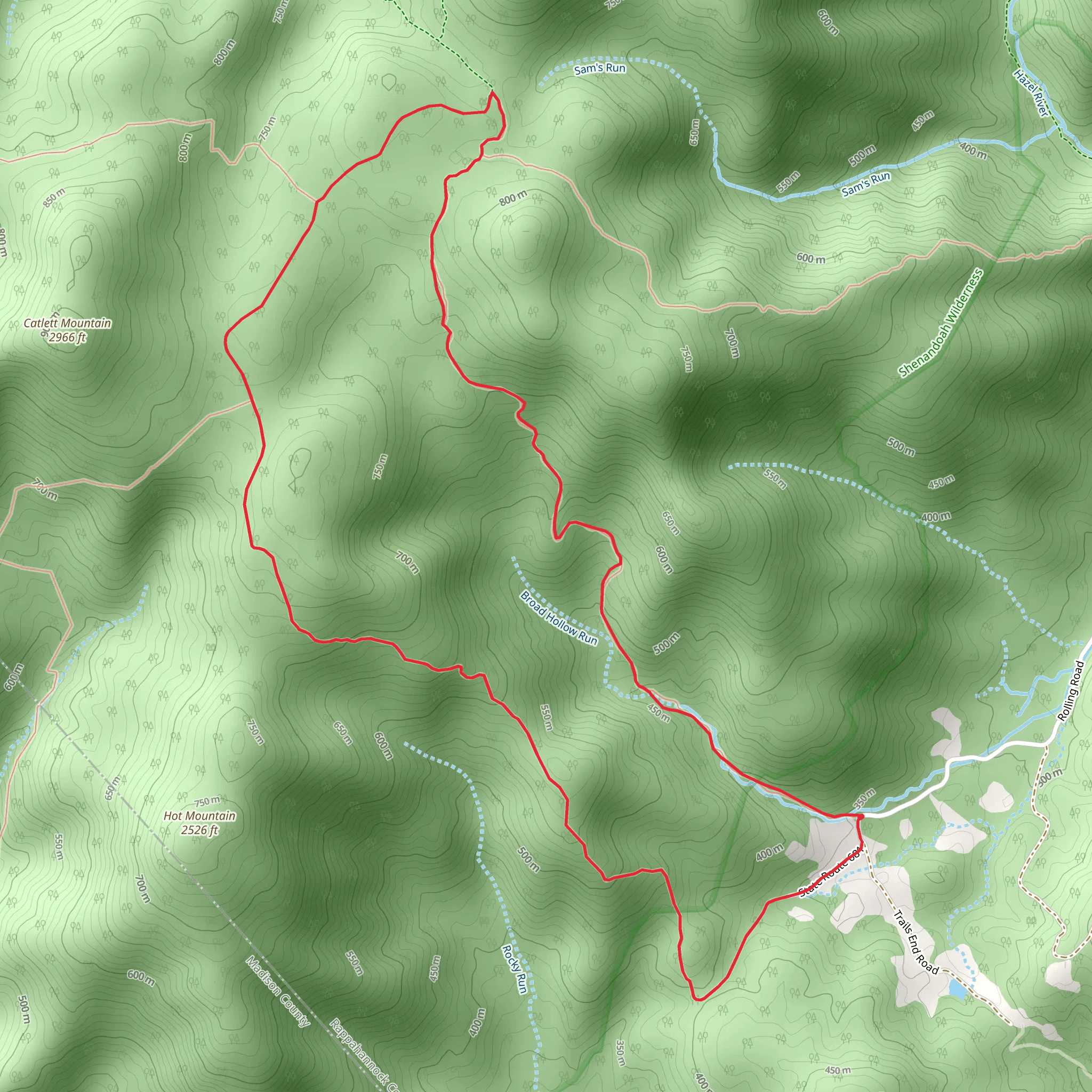Broad Hollow and Pine Hill Gap Trail mobile static map