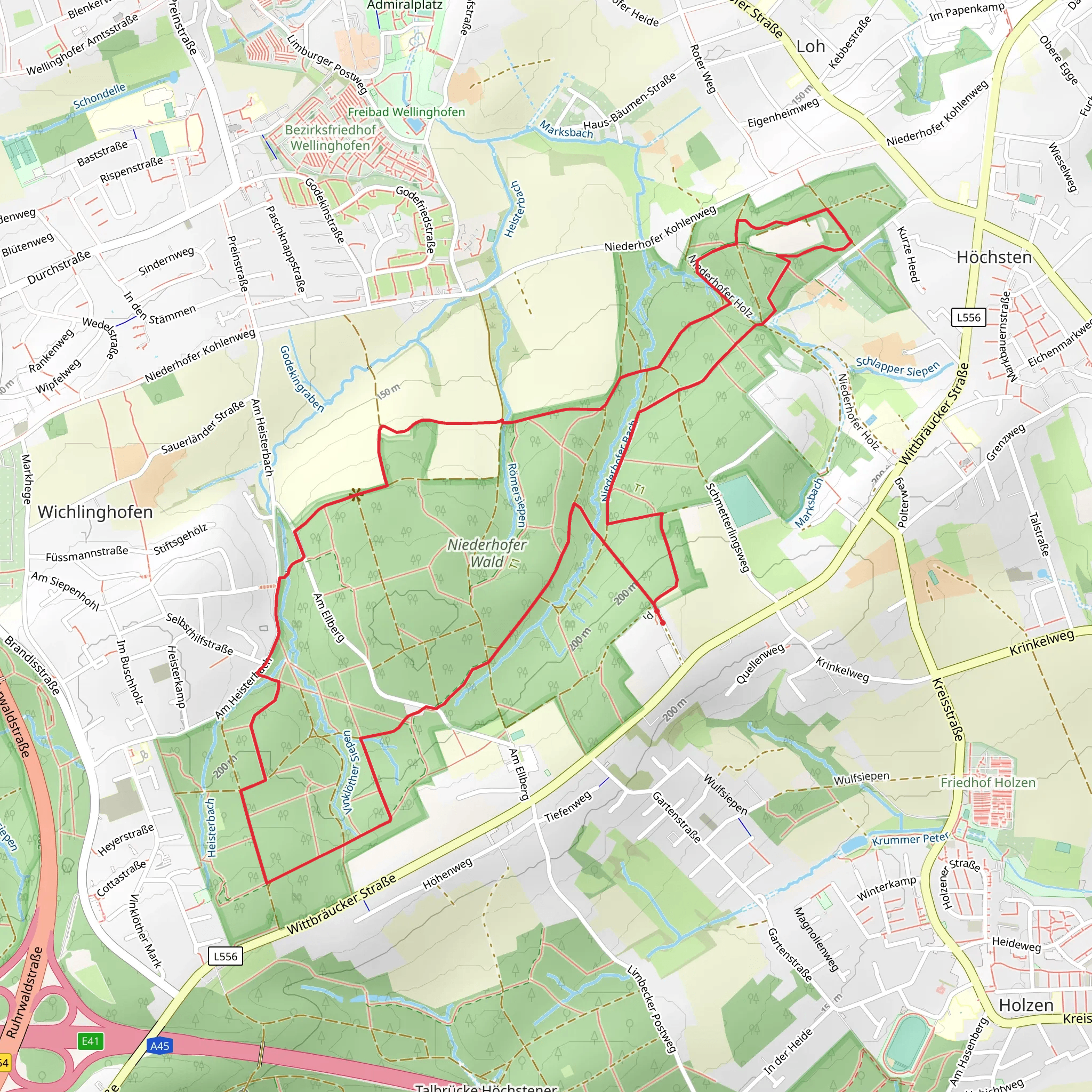 Niederhofer Wald Loop mobile static map