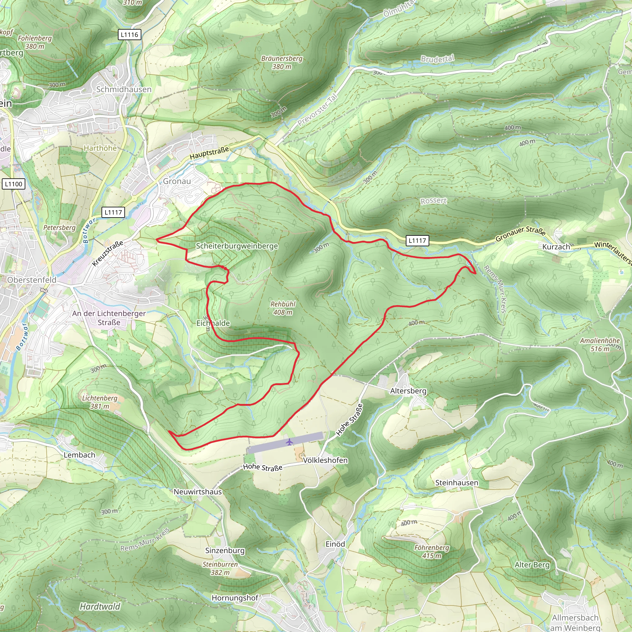 Zwischen Burgen and Nebenlinie des SAV mobile static map