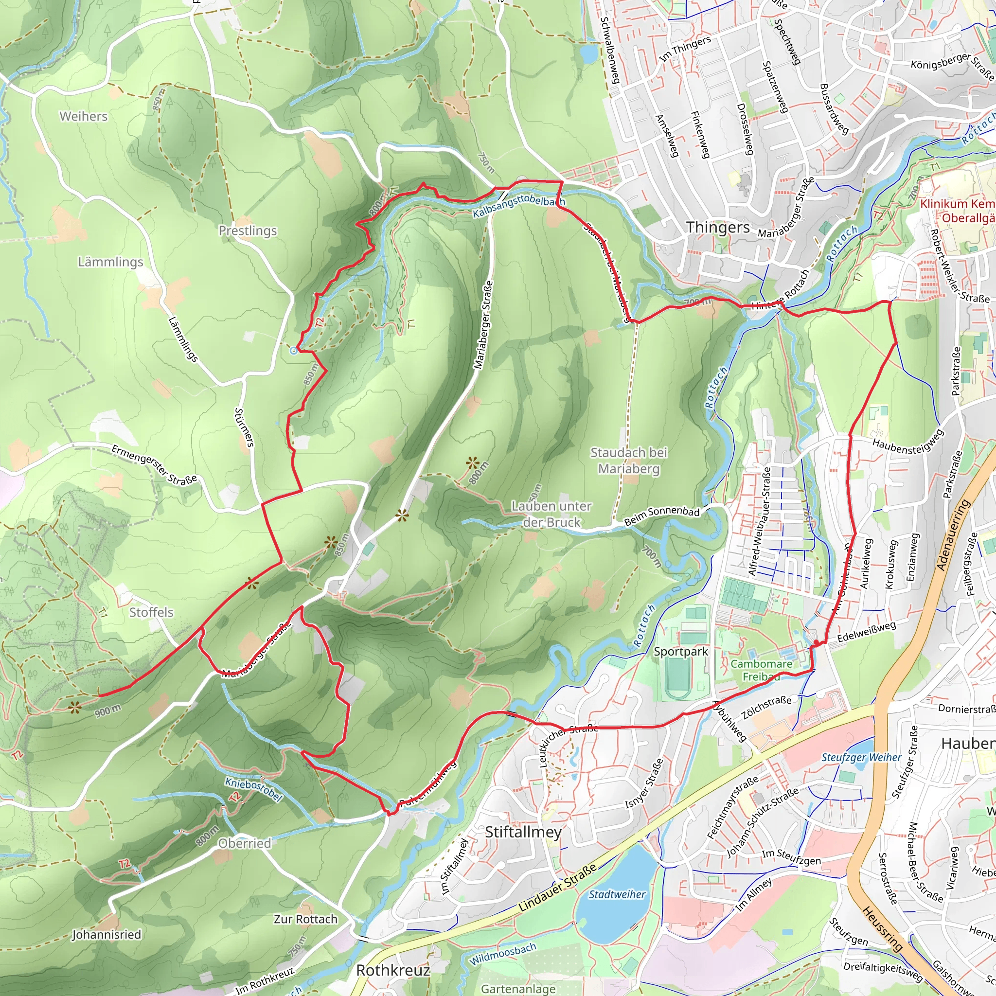 Hohenegg and Kempten Loop mobile static map