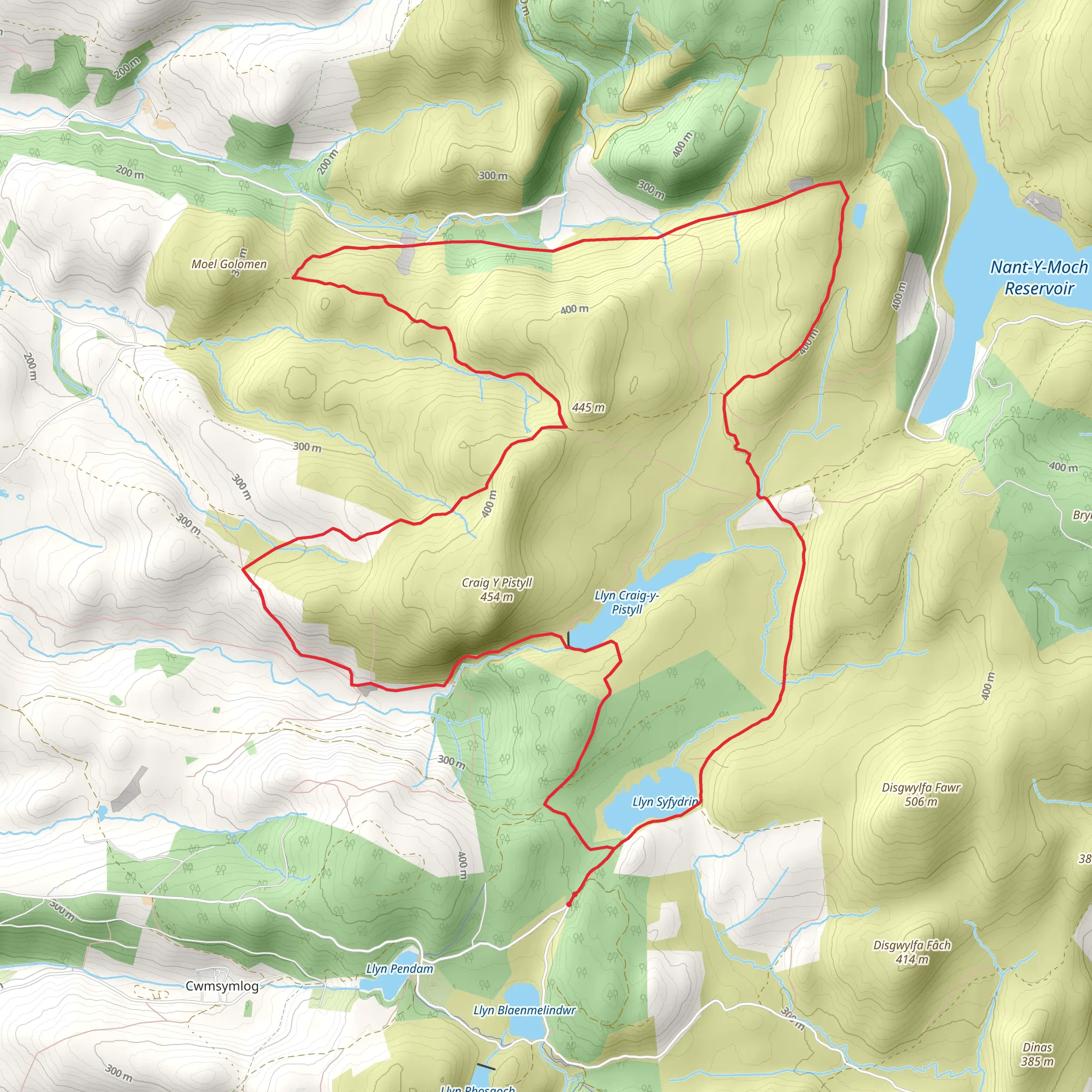 Craig-y-Pistyll - Cambrian Mountains mobile static map
