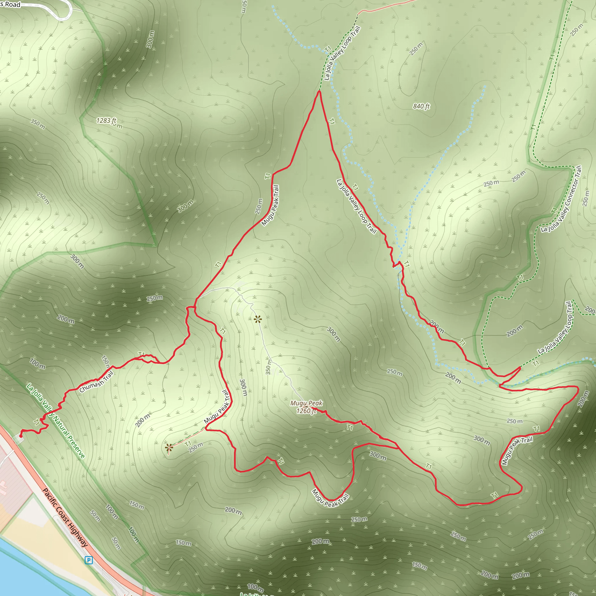 Mugu Peak and La Jolla Valley Loop Trail mobile static map