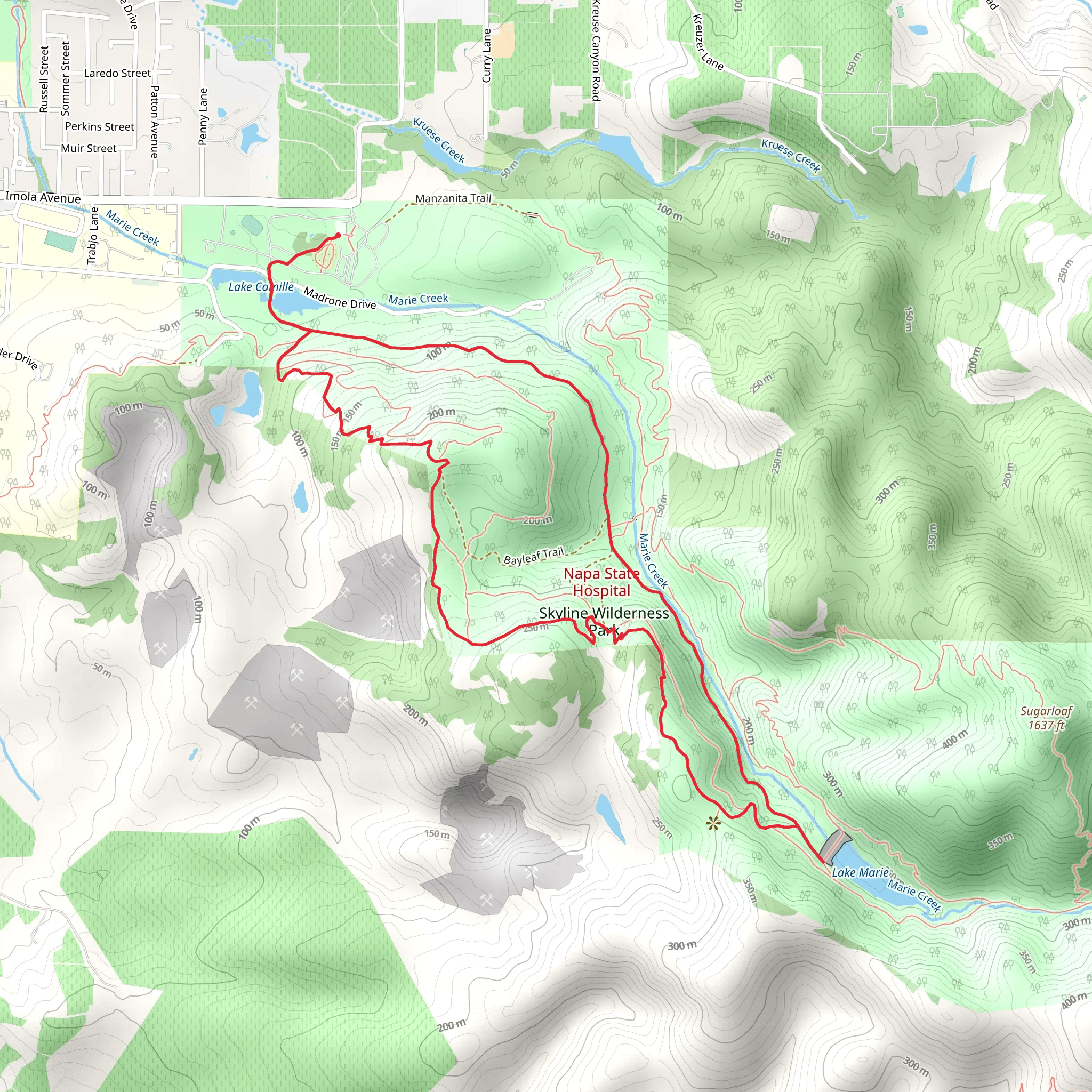 Skyline, Lake Marie and Lake Marie Road Loop mobile static map