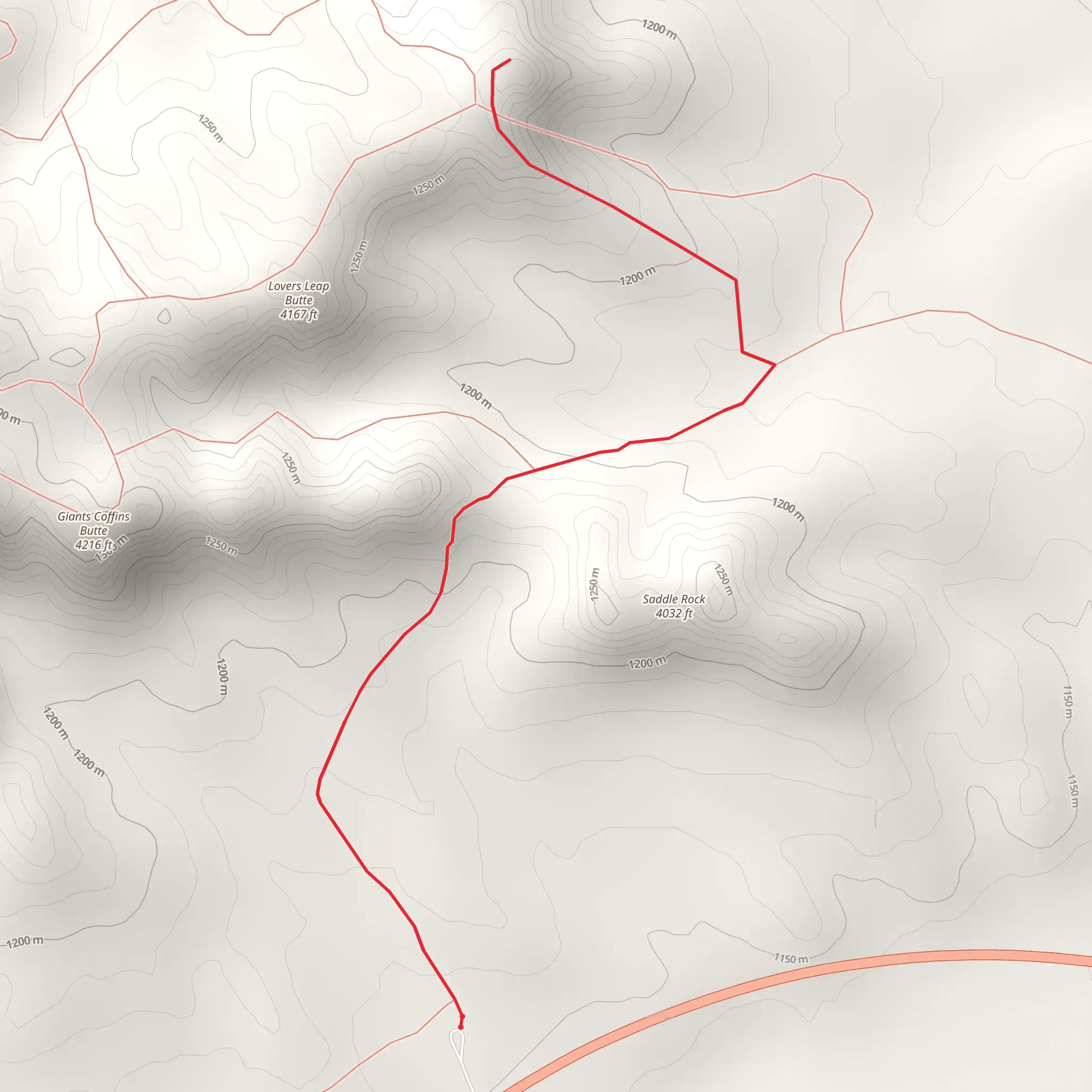 Wagon Wheel and Lovers Leap Trail mobile static map