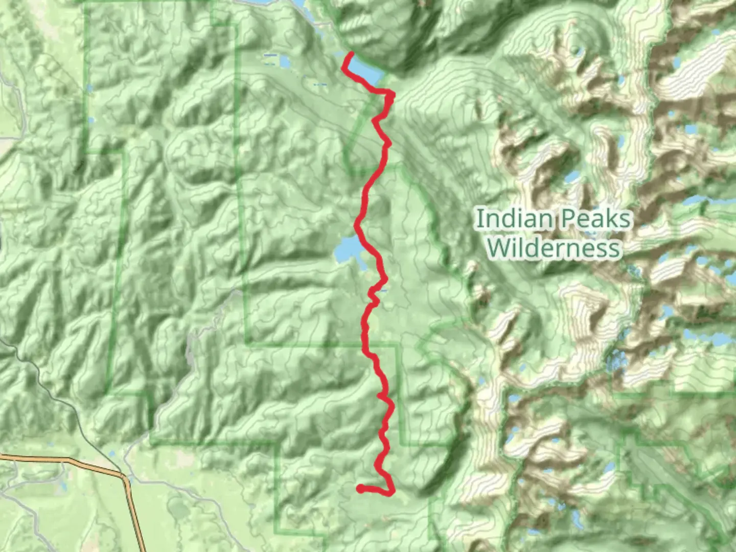 An image depicting the trail Meadow Creek Reservoir and Monarch Lake via CDT and its surrounding area.