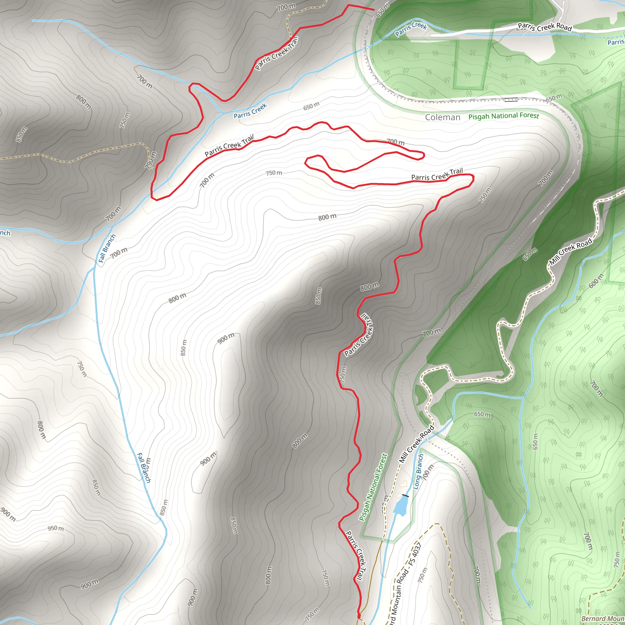 Parris Creek Trail mobile static map