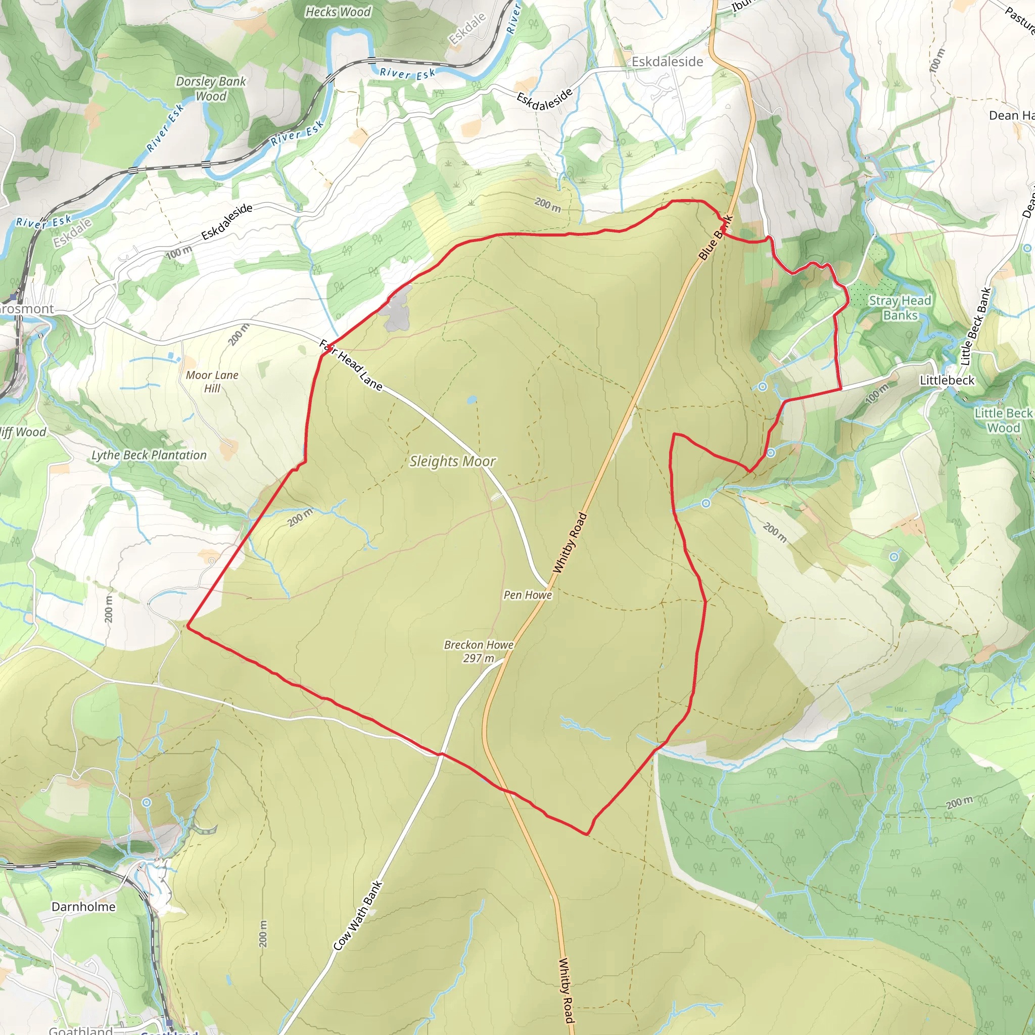 Blue Bank and Sleights Moor mobile static map