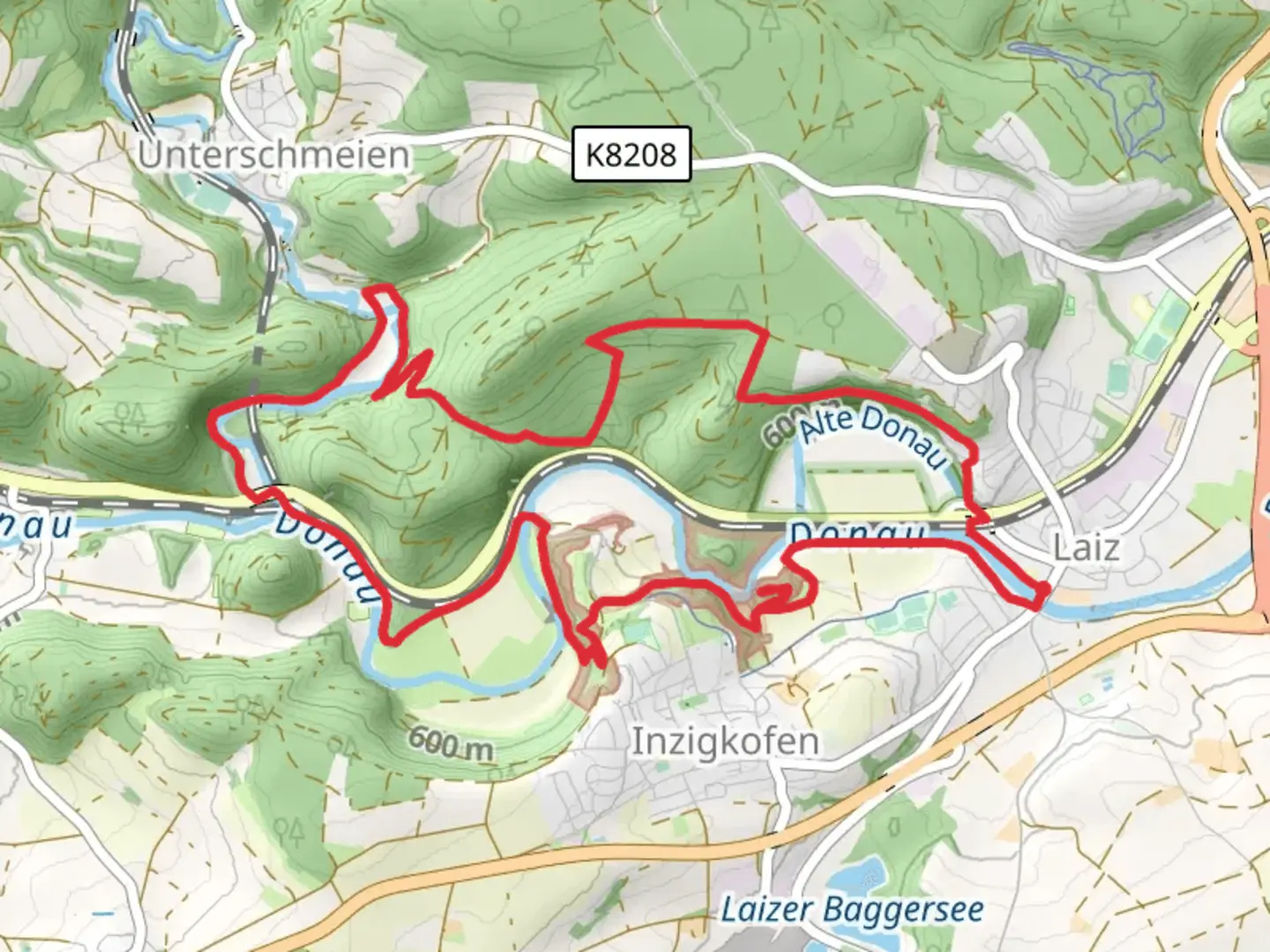 An image depicting the trail Amalienfelsen and Kaenzele via Martinusweg Regionalweg Sued West and its surrounding area.