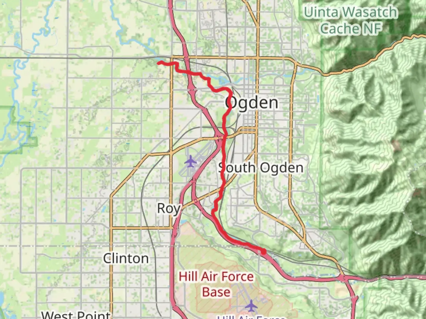 An image depicting the trail Weber River Parkway and its surrounding area.