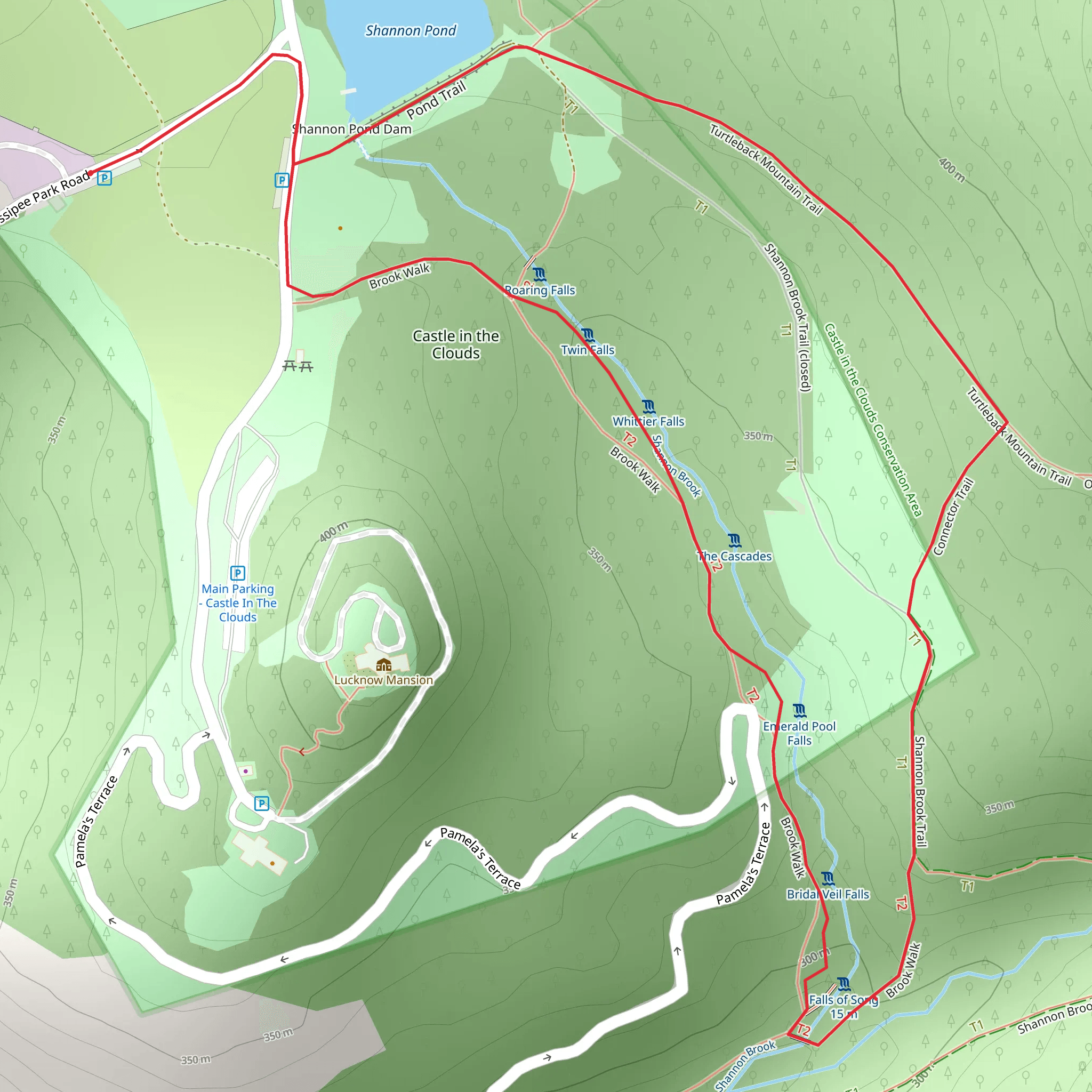 Shannon Pond and Shannon Brook Loop mobile static map