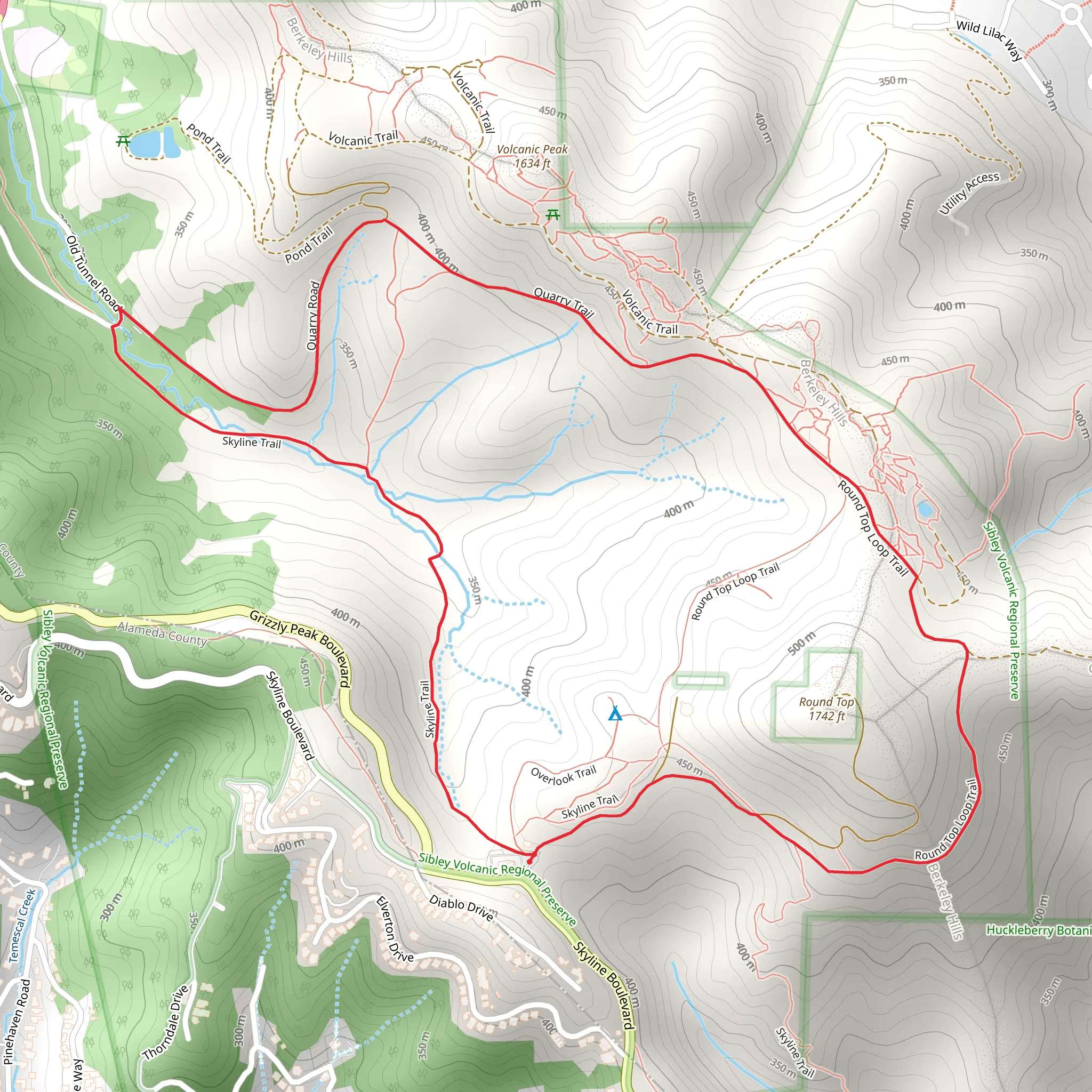 Skyline Trail and Round Top Loop mobile static map