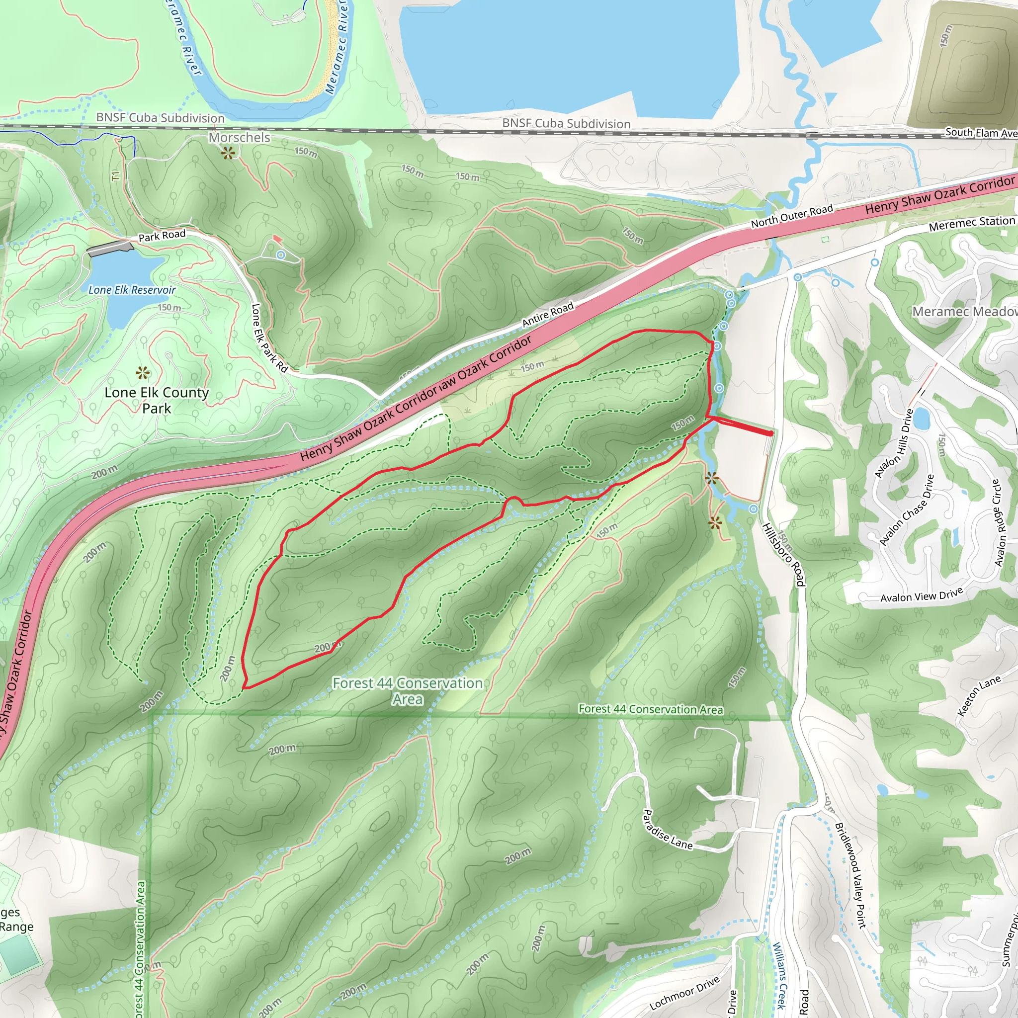 Yellow Loop Trail mobile static map
