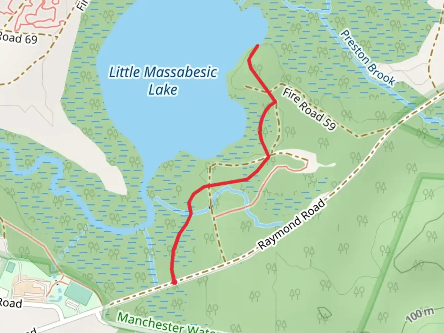 An image depicting the trail Little Massabesic Lake Trail and its surrounding area.