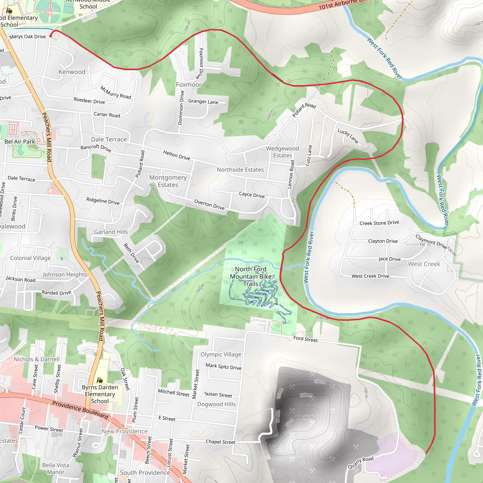 Clarksville Greenway - Heritage Bark Park mobile static map