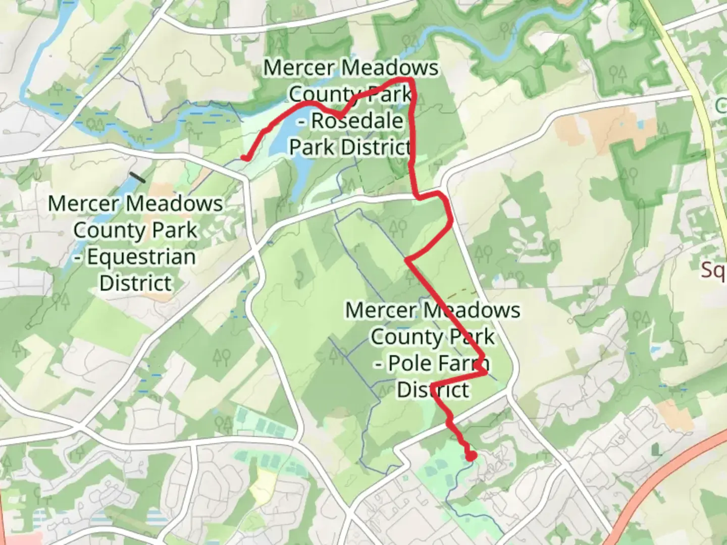 An image depicting the trail Rosedale Lake via Lawrence Hopewell Trail and its surrounding area.