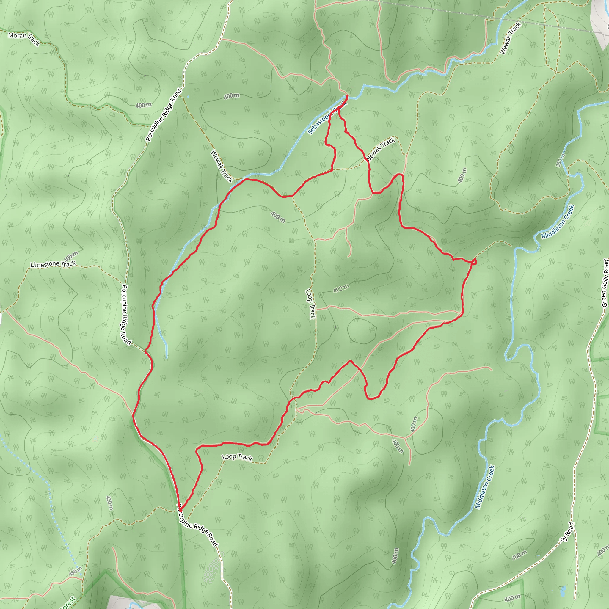 Two Creeks Hike mobile static map