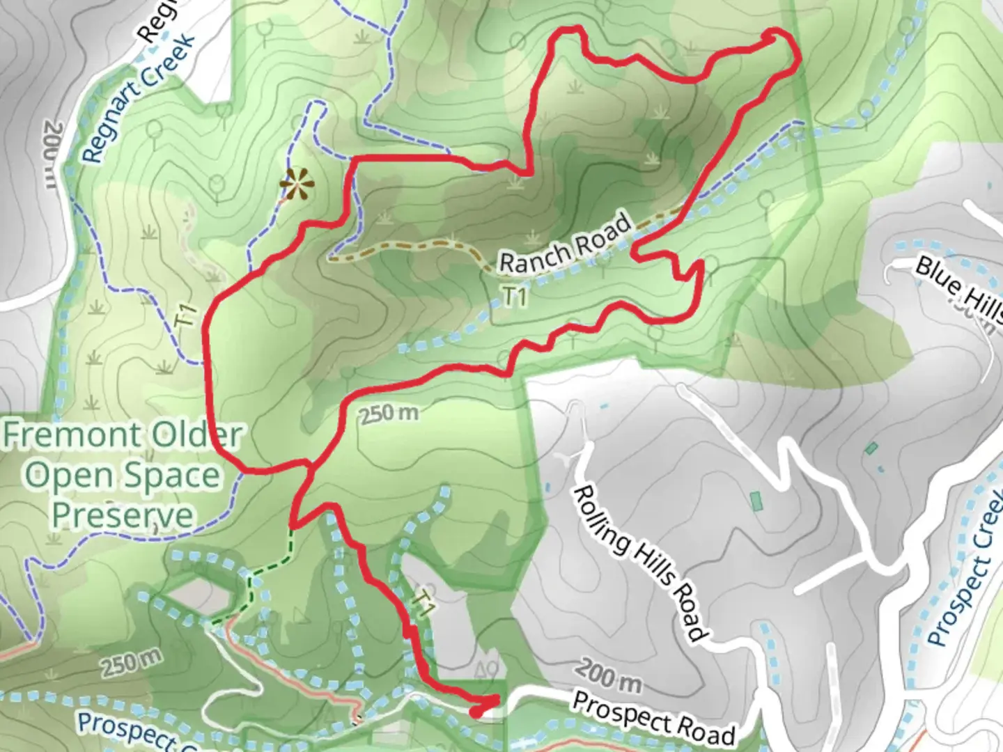 An image depicting the trail Hunters Point - Seven Springs Loop Trail and its surrounding area.