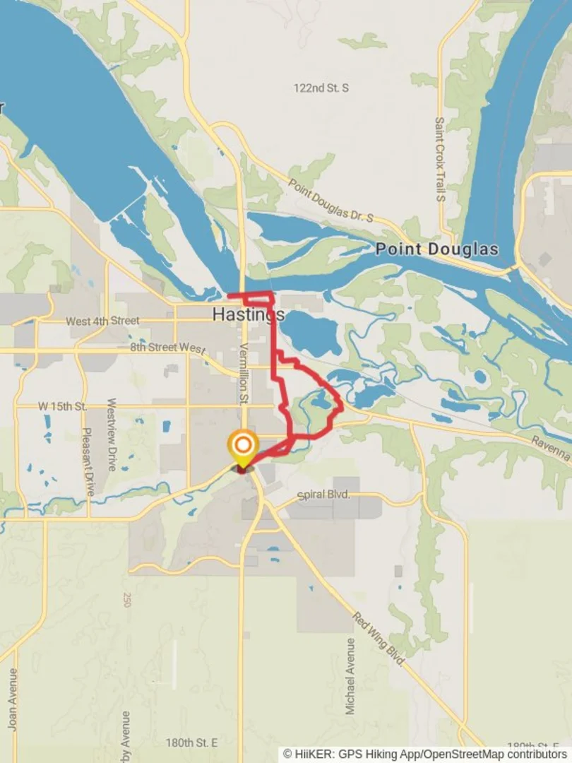 An image depicting the trail Vermillion Falls Park - Lake Isabel Loop and its surrounding area.