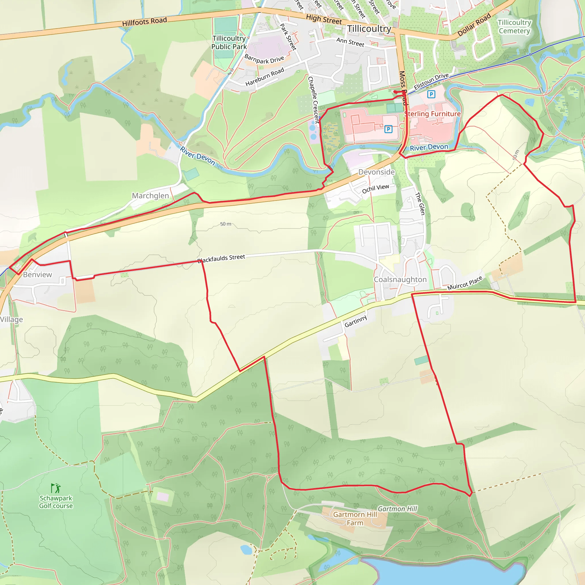 Drummie and Coalsnaughton mobile static map