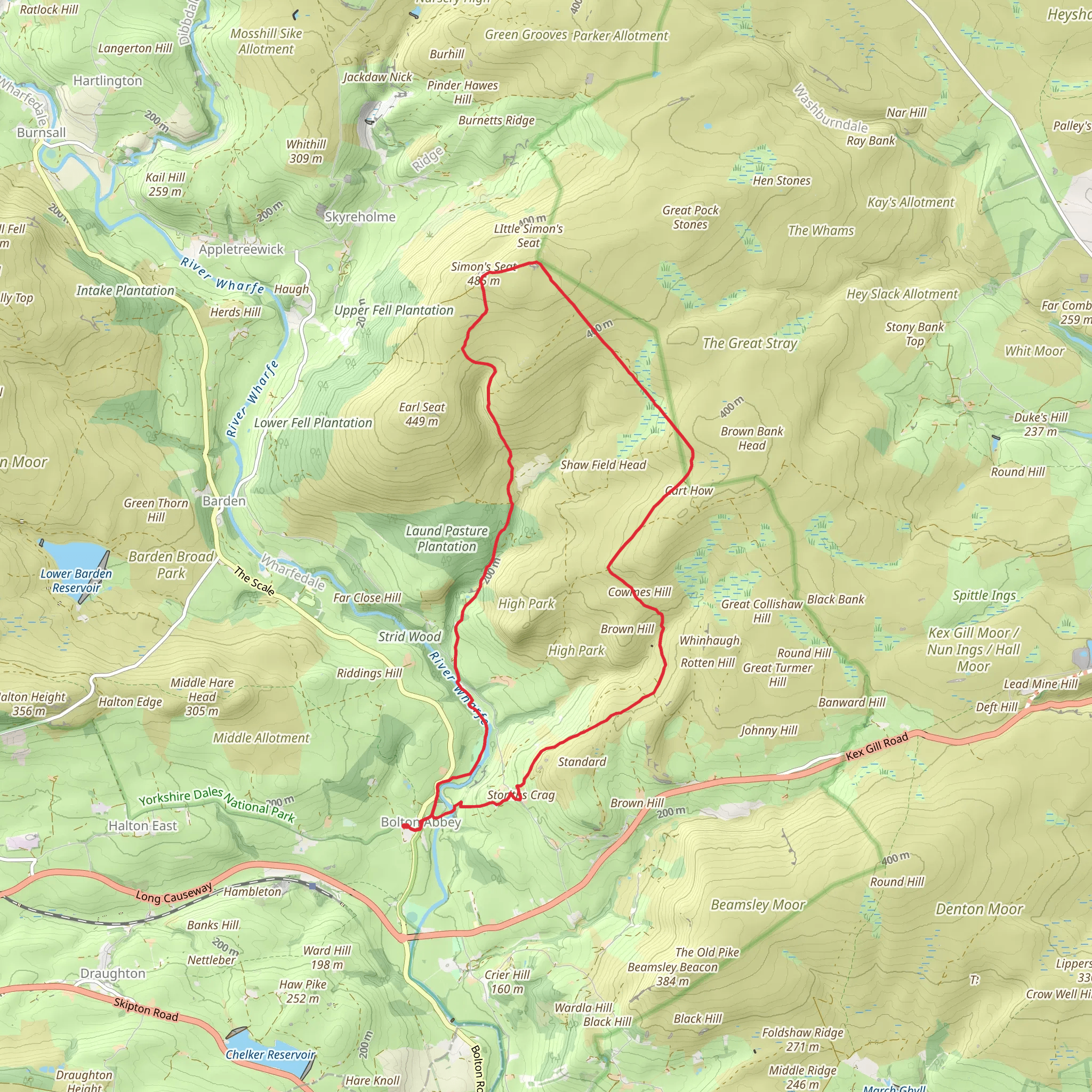 Valley of Desolation and Barden Fell mobile static map