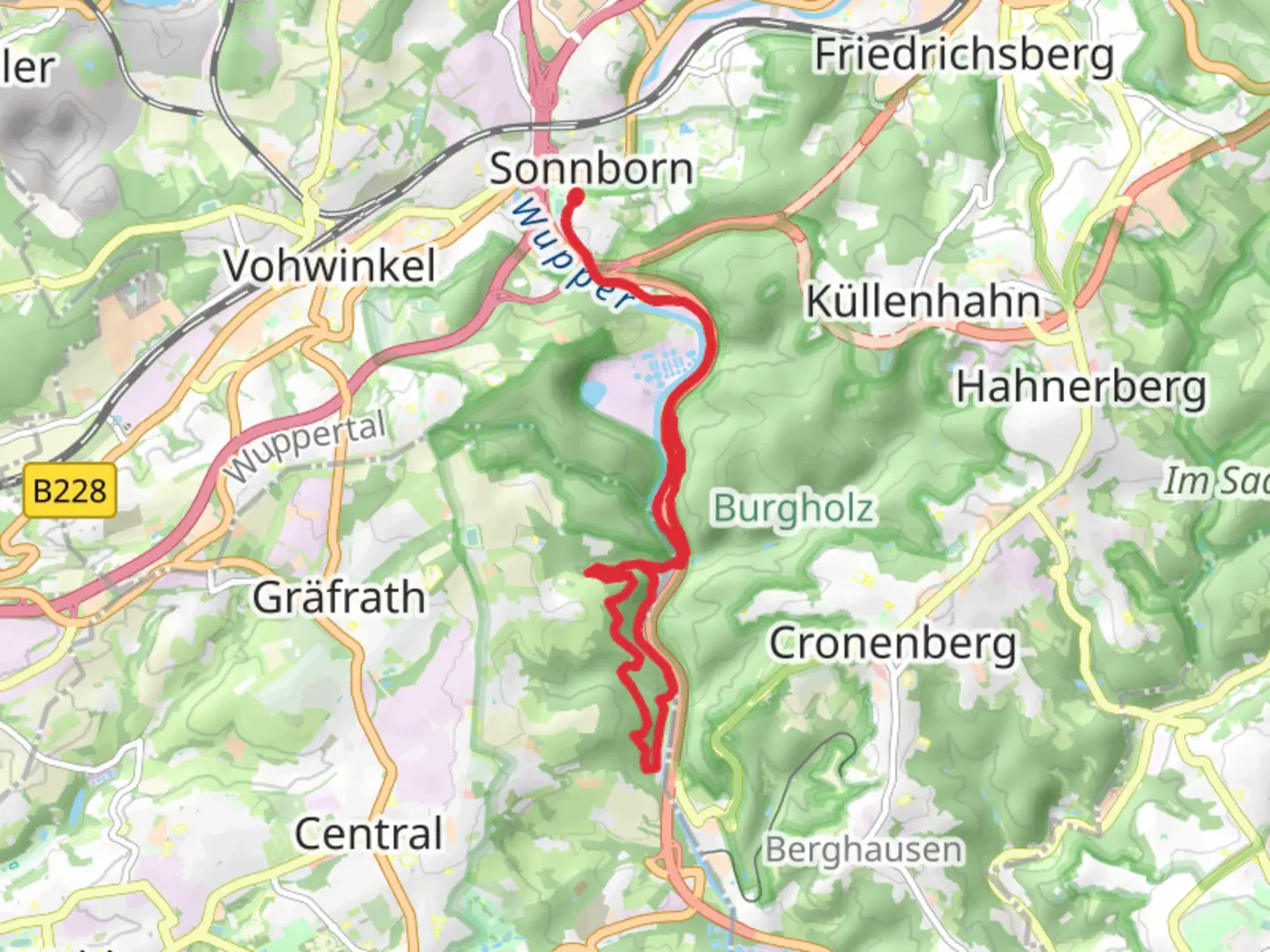 An image depicting the trail Wupper Weg Loop and its surrounding area.