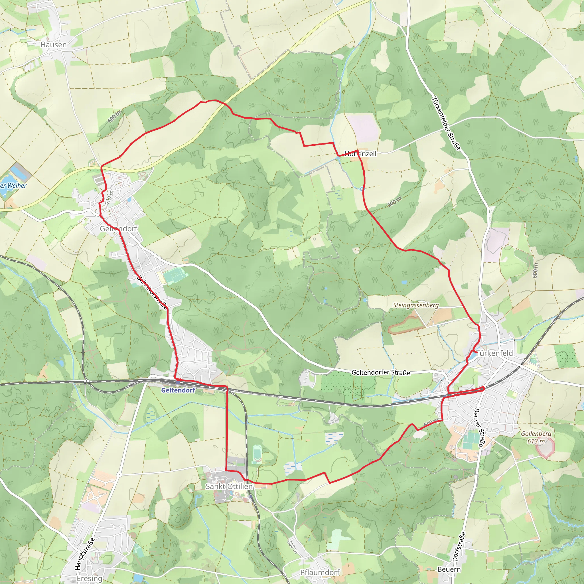 Gellendorf and Turkenfeld Loop mobile static map