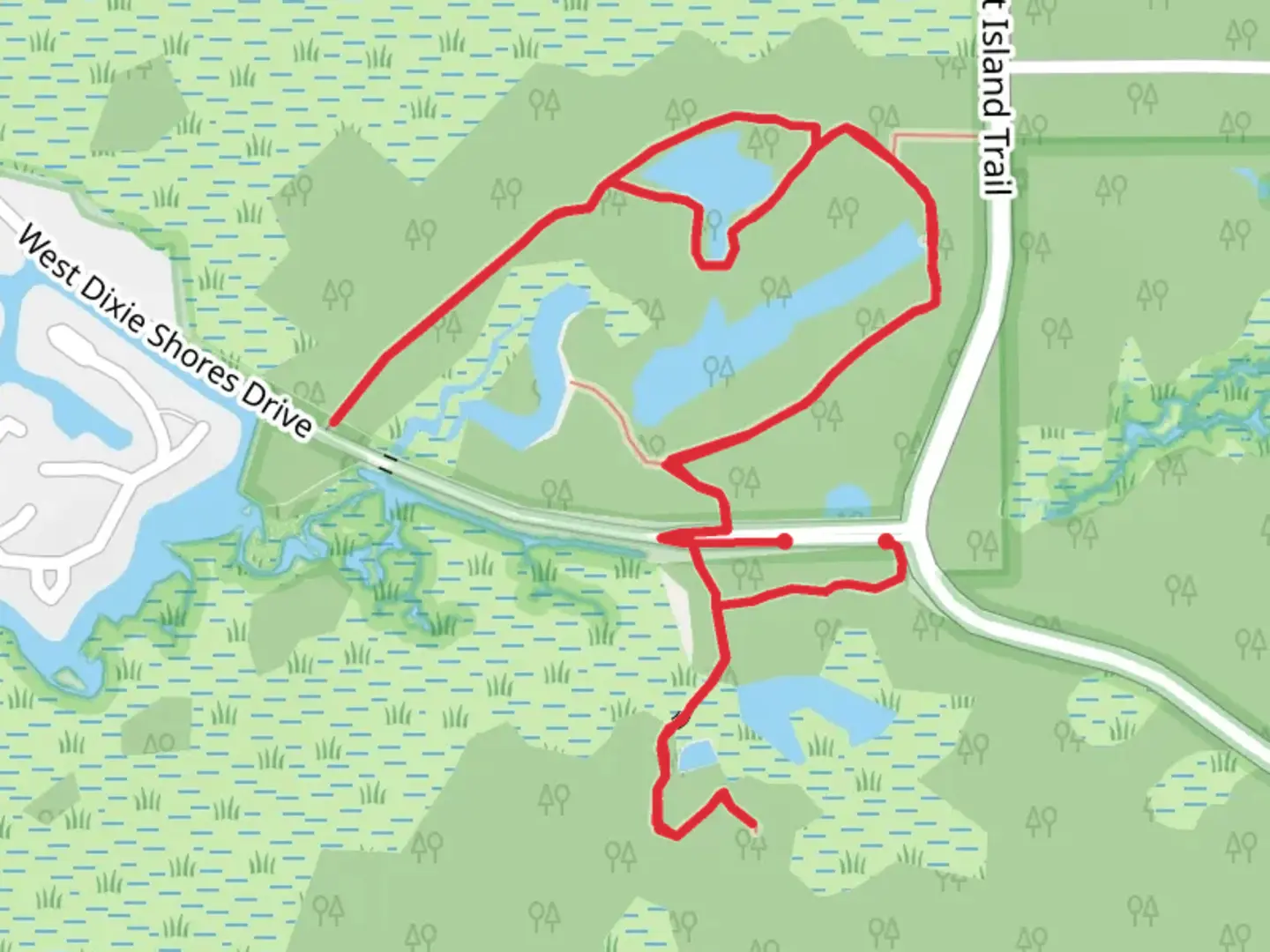 An image depicting the trail Crystal River Preserve State Park Trail and its surrounding area.