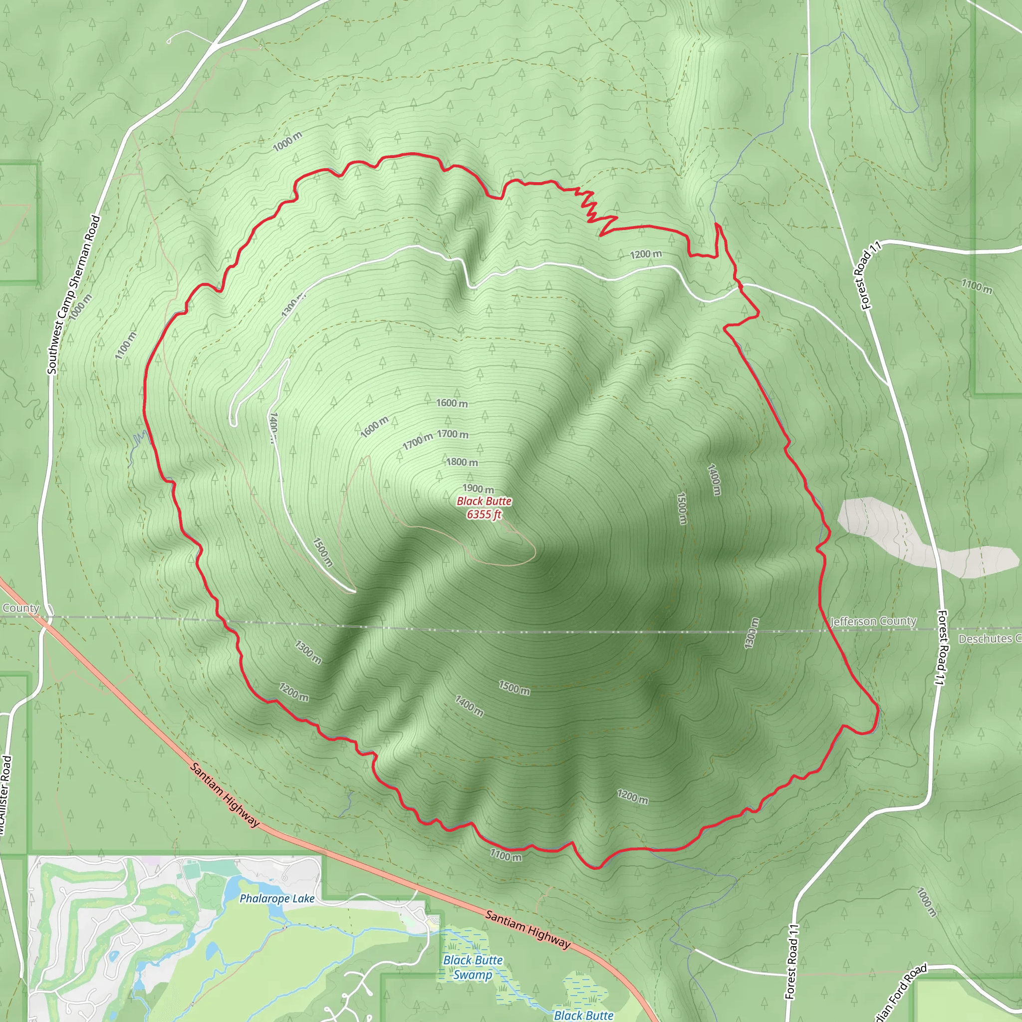 Upper Butte Loop Trail mobile static map