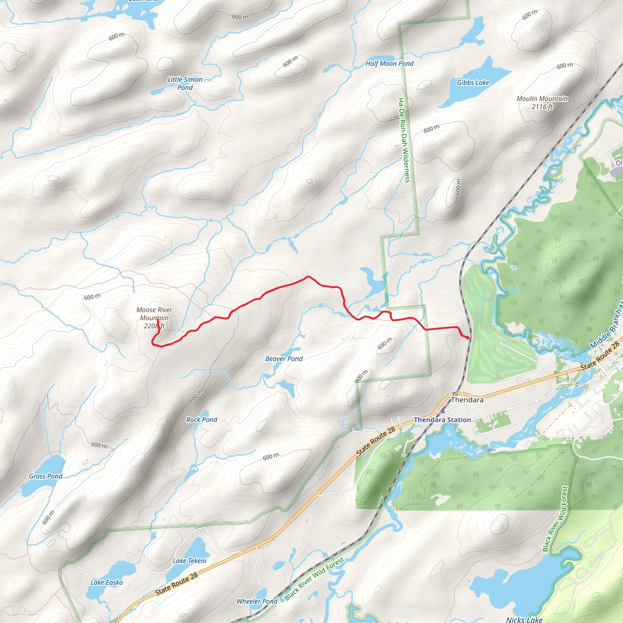 Moose River Mountain Trail mobile static map