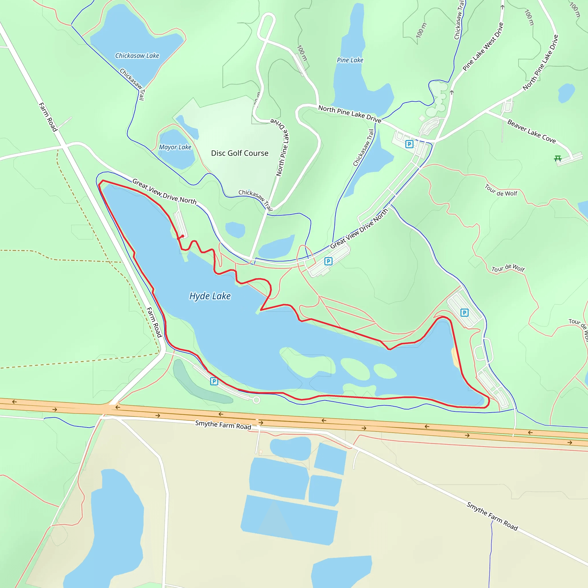 Hyde Lake Loop mobile static map