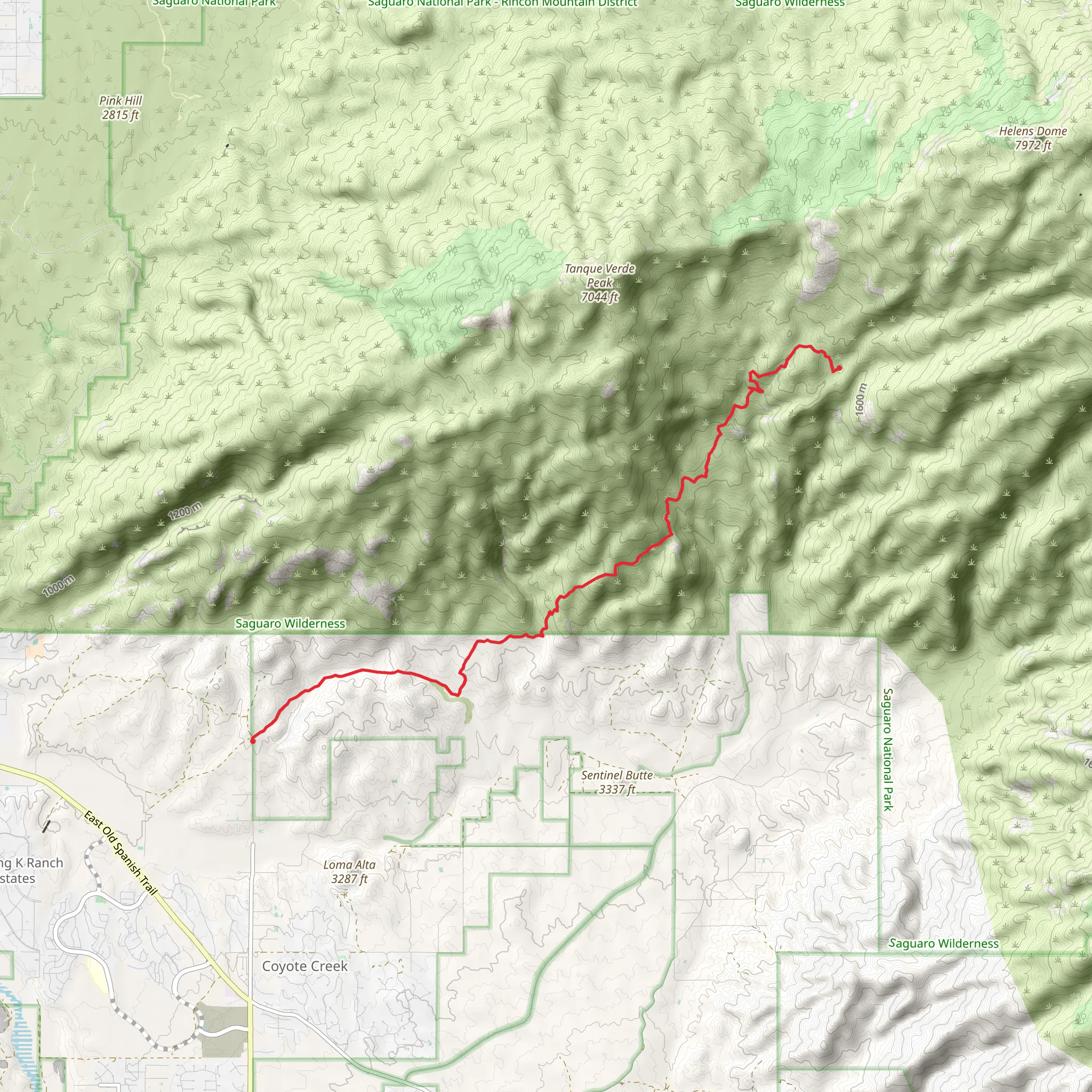 Hope Camp Trail and Arizona Trail mobile static map
