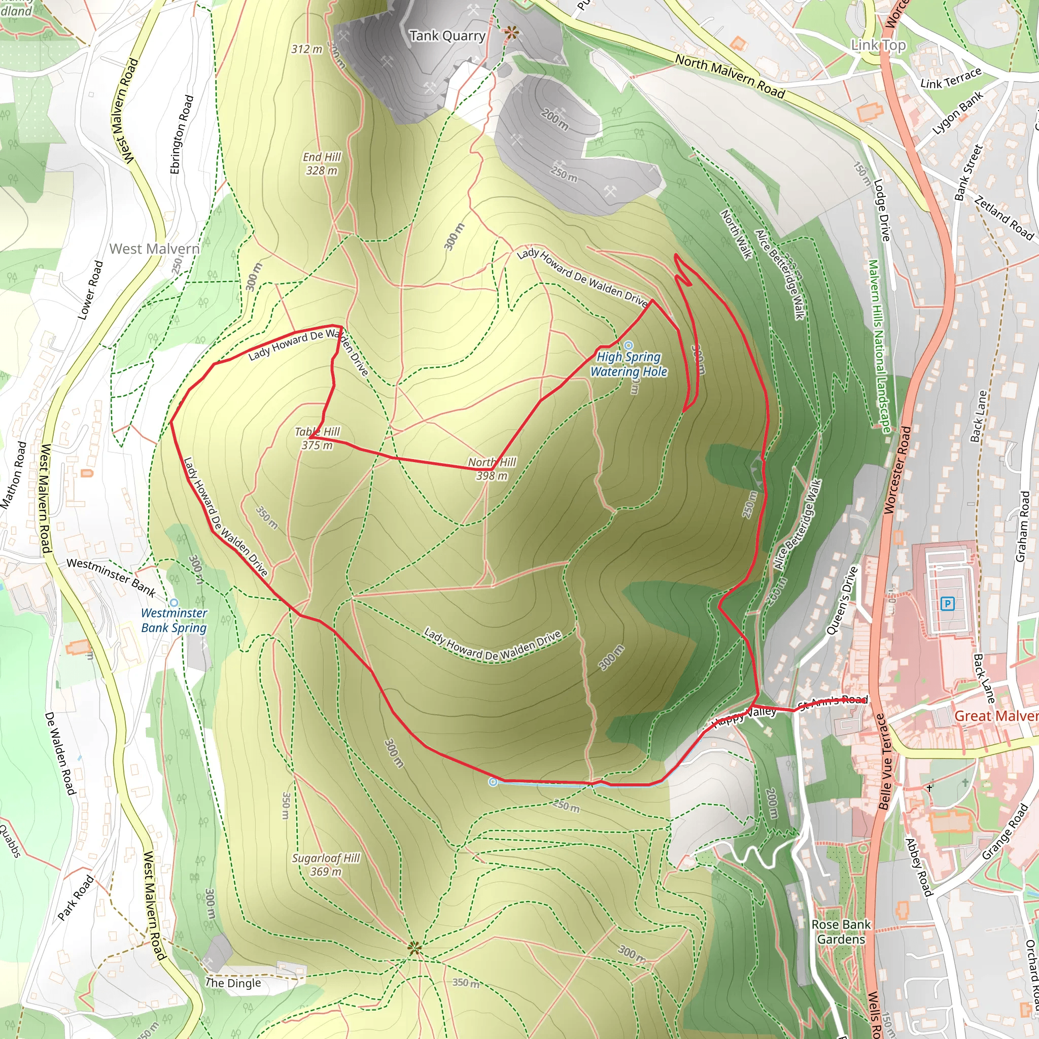 Table Hill and North Hill Loop mobile static map