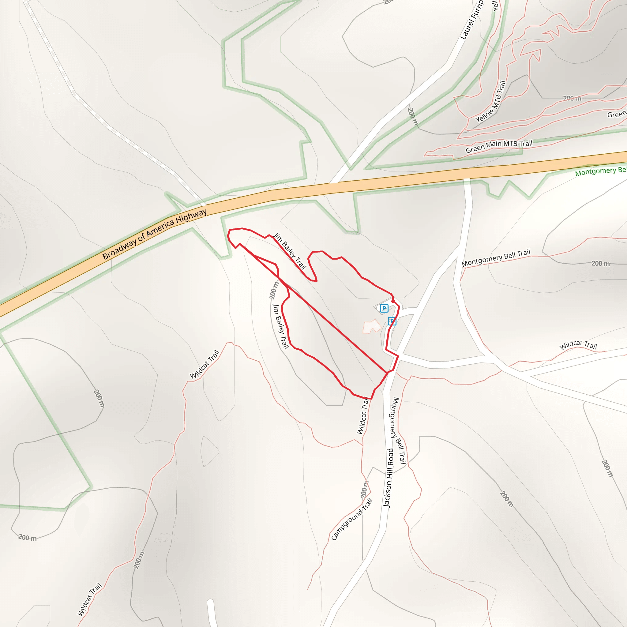 Jim Bailey Loop Trail mobile static map