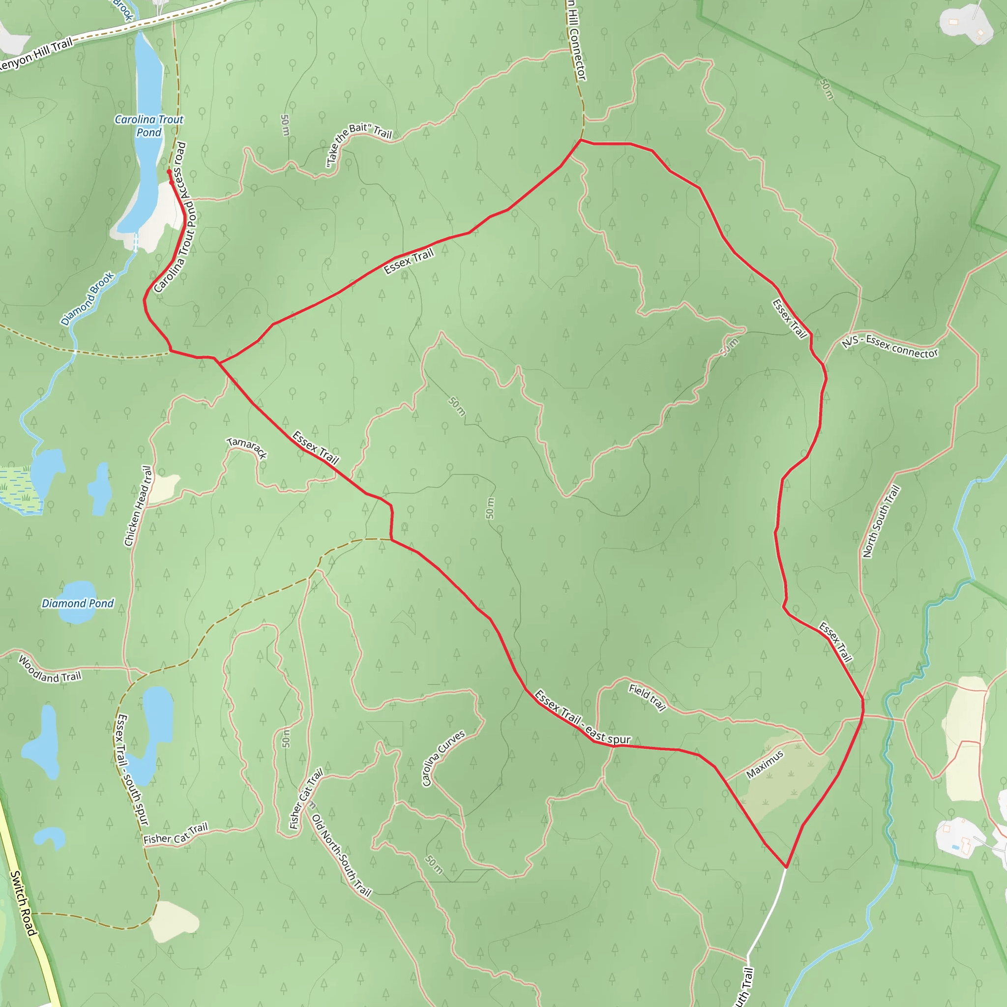 Essex Loop Trail mobile static map