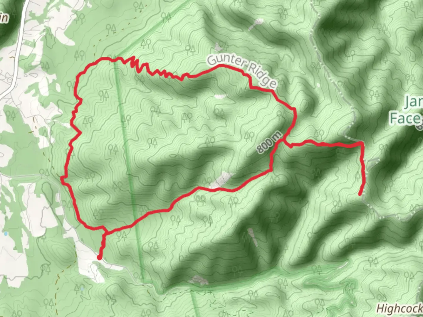An image depicting the trail Belfast and Gunter Ridge Loop Trail and its surrounding area.