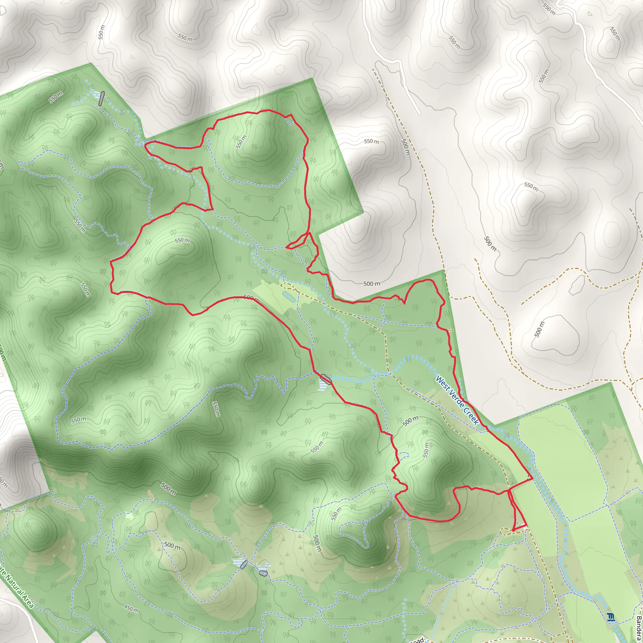 Cougar Canyon and Hermit's Trace Loop mobile static map