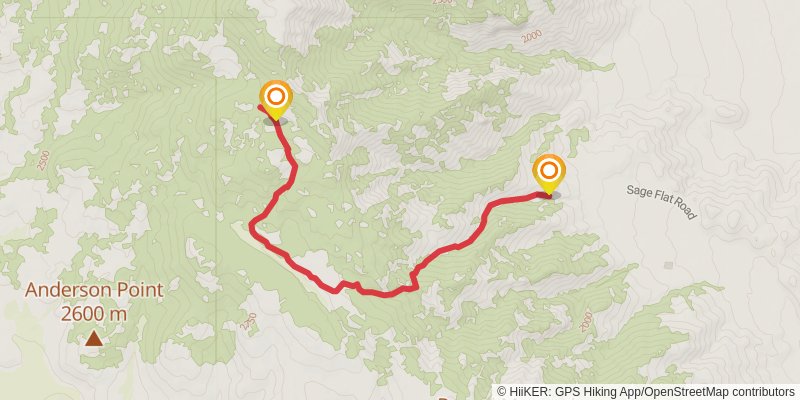 Bear Trap Meadow via Olancha Pass Trail stage 2 Map