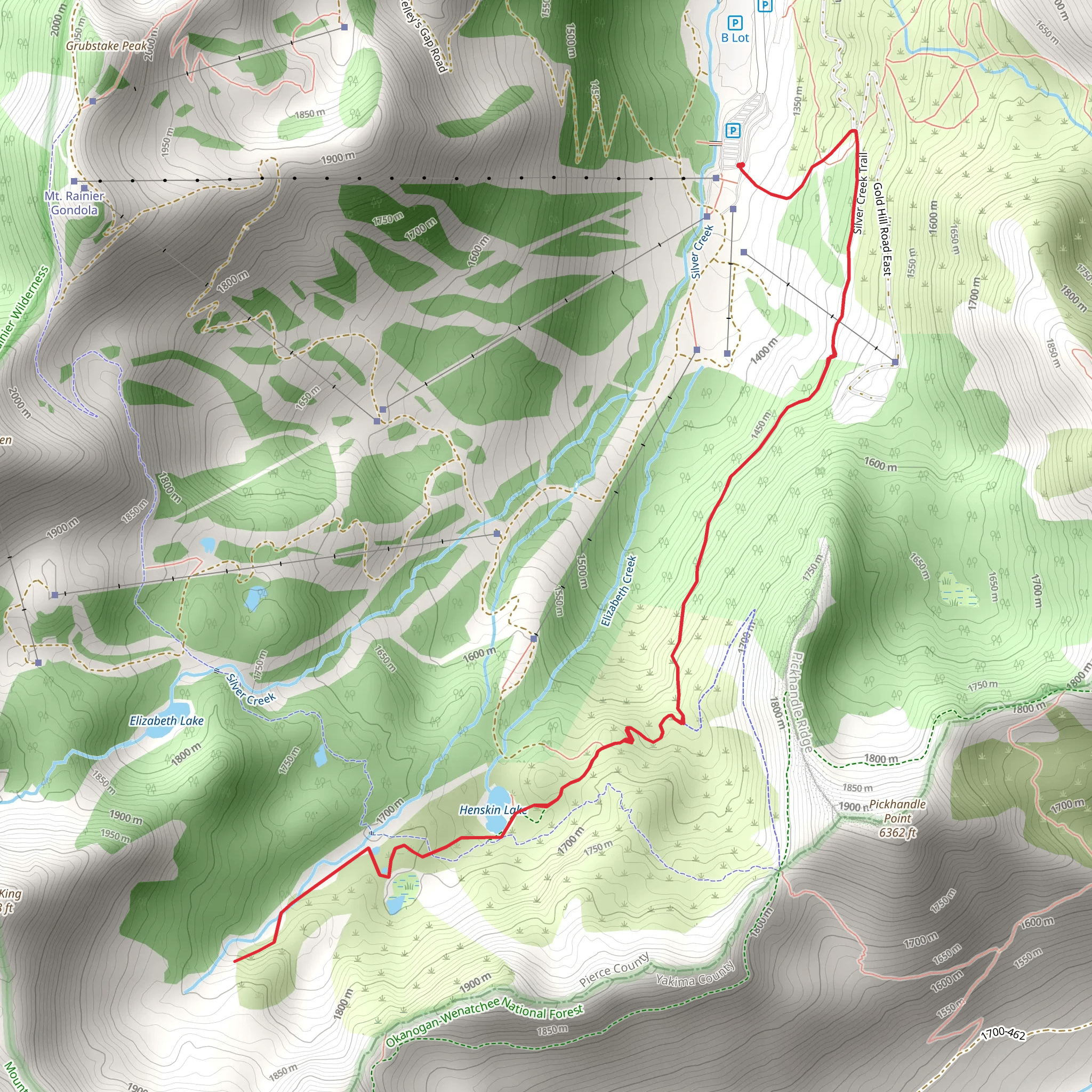 Hen Skin Lake and Silver Creek Trail mobile static map