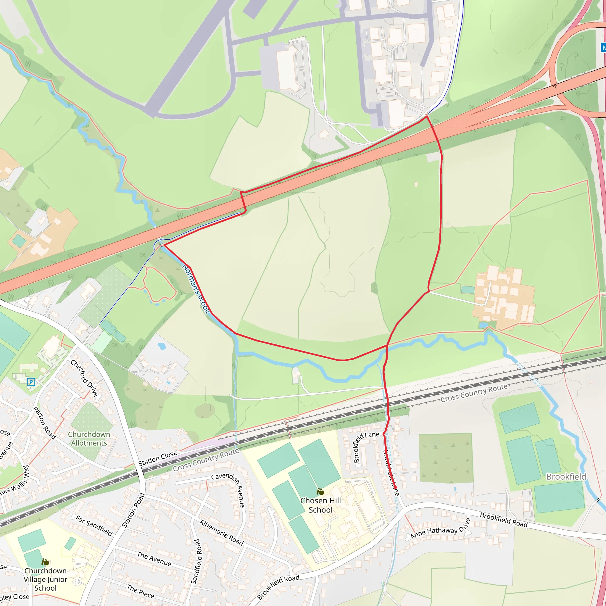 Norman's Brook Streamside Loop mobile static map