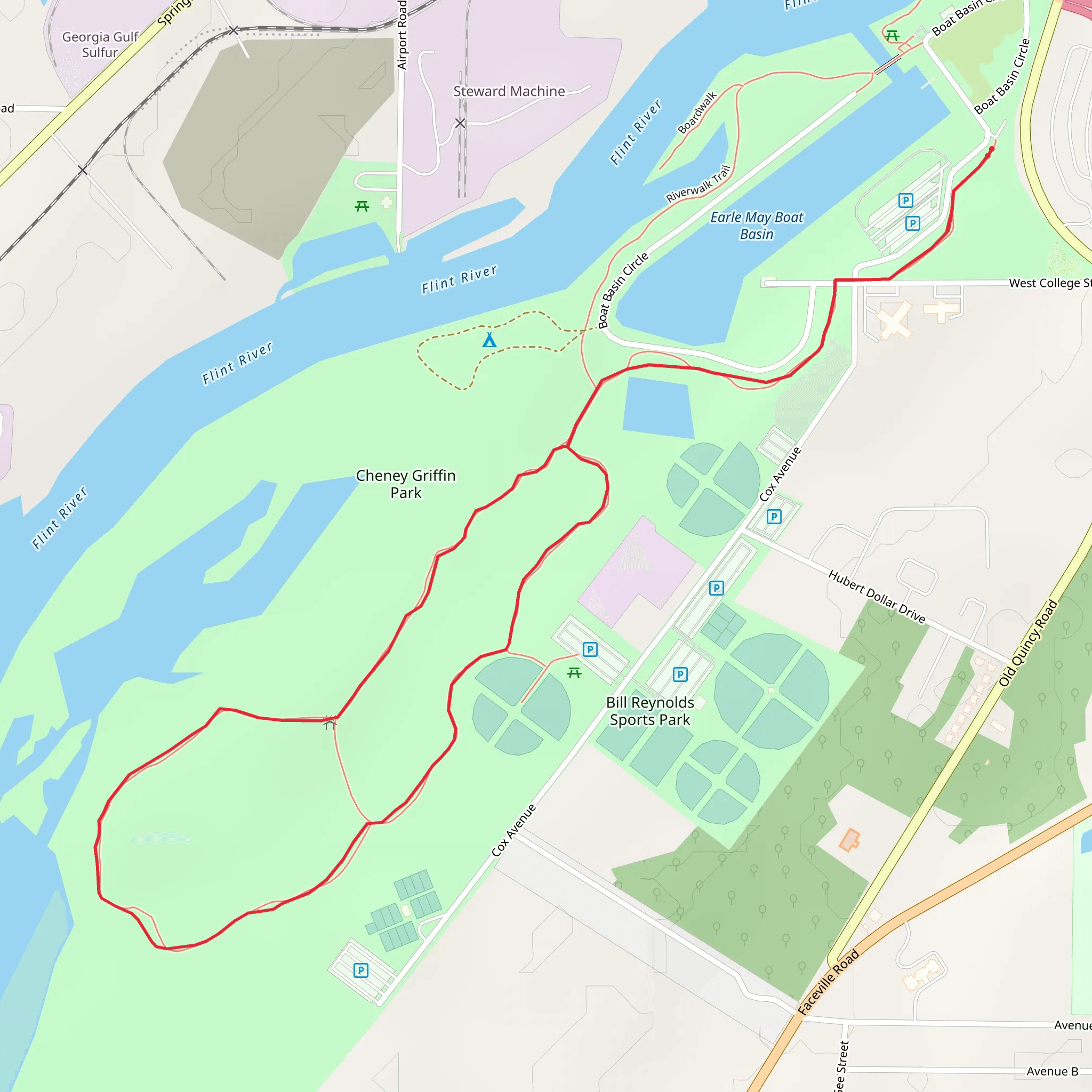 Cheney Griffin Park Loop mobile static map