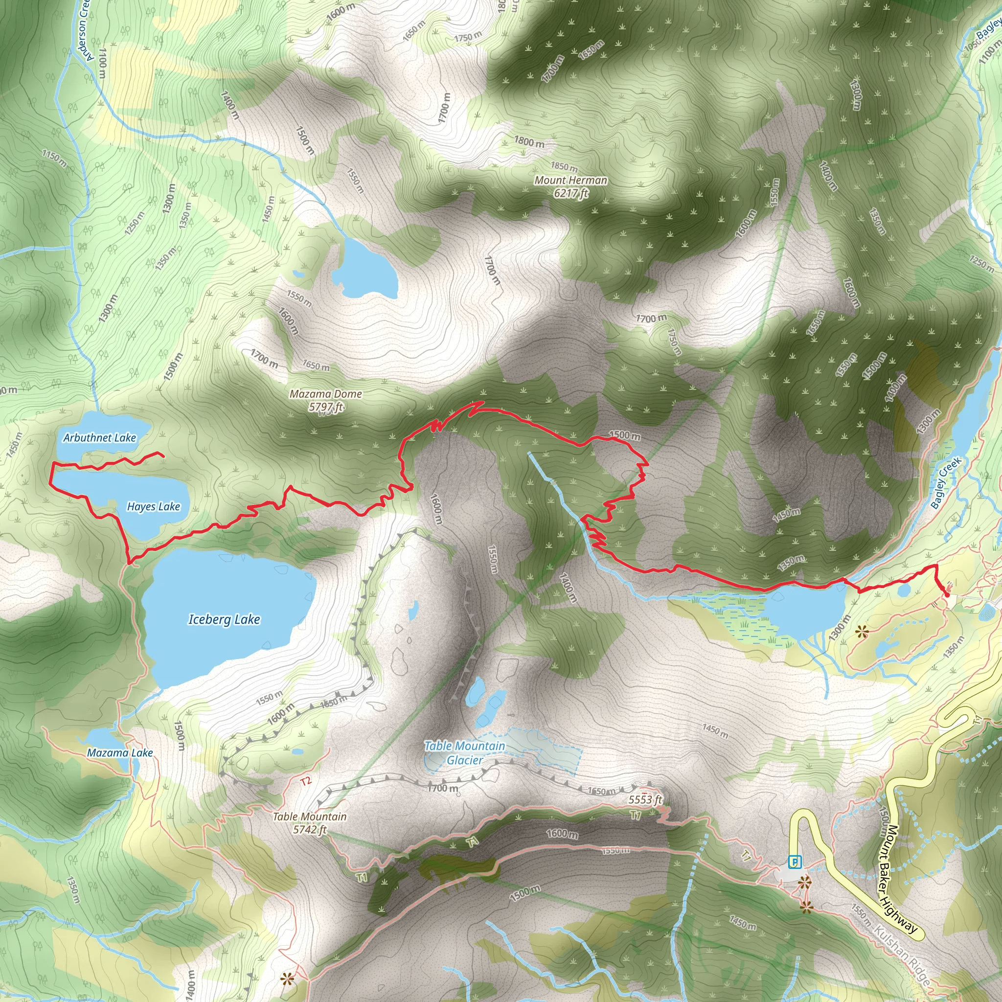 Hayes Lake Trail mobile static map