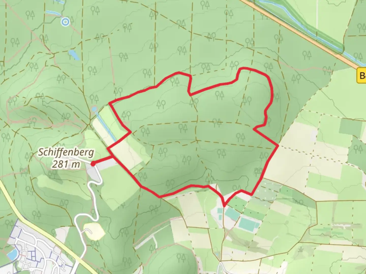 An image depicting the trail Anneberg Loop and its surrounding area.