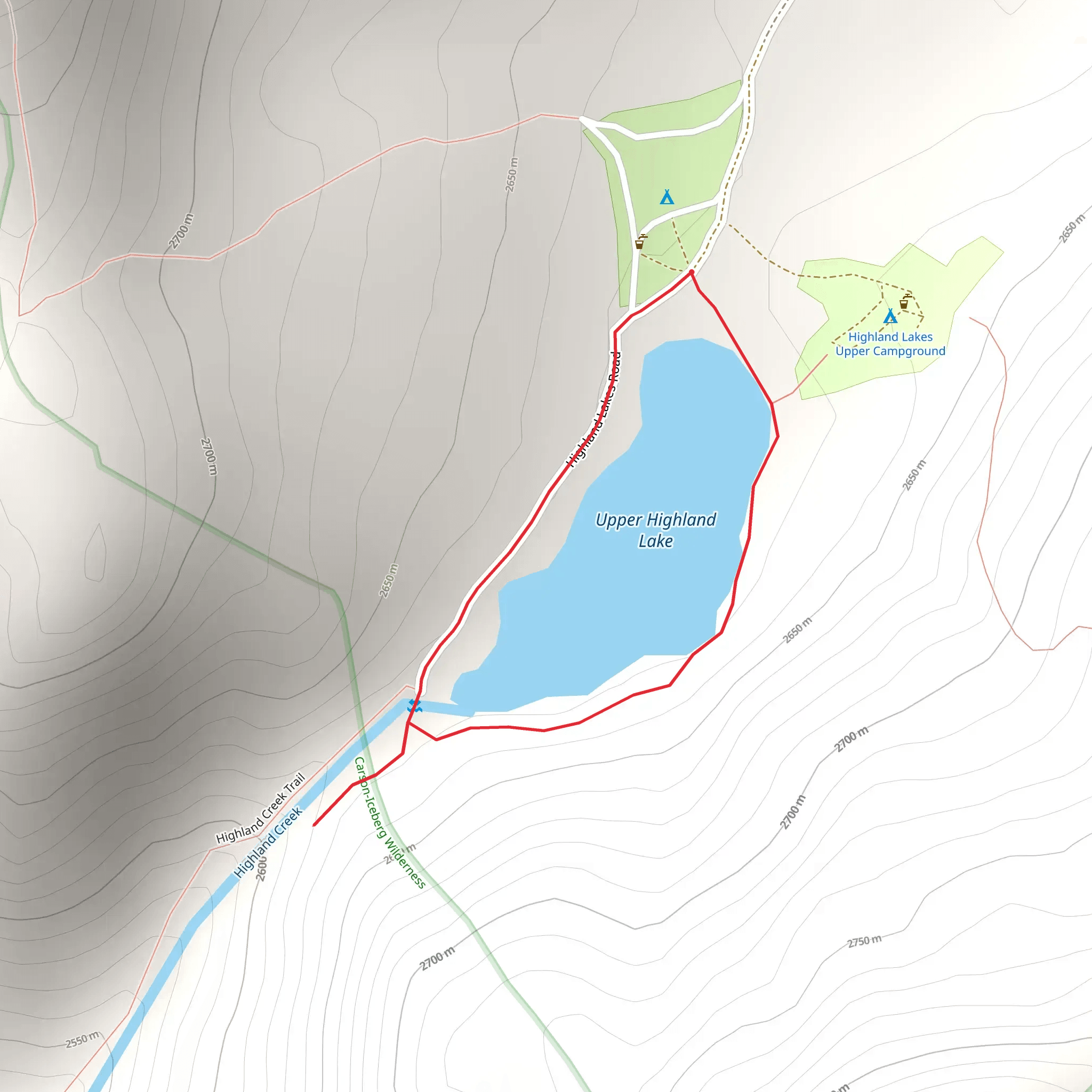 Upper Highland Lake Loop mobile static map