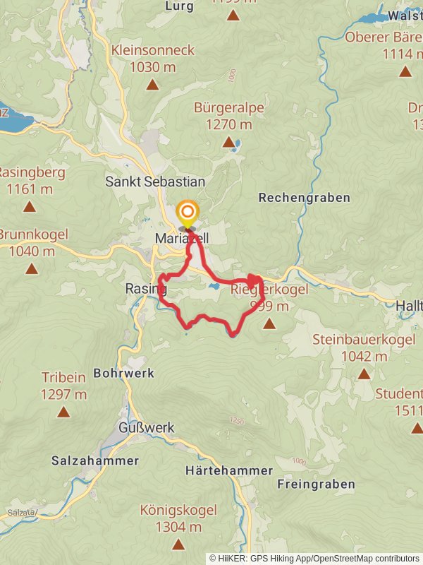 Around River Salza from Mariazell mobile static map