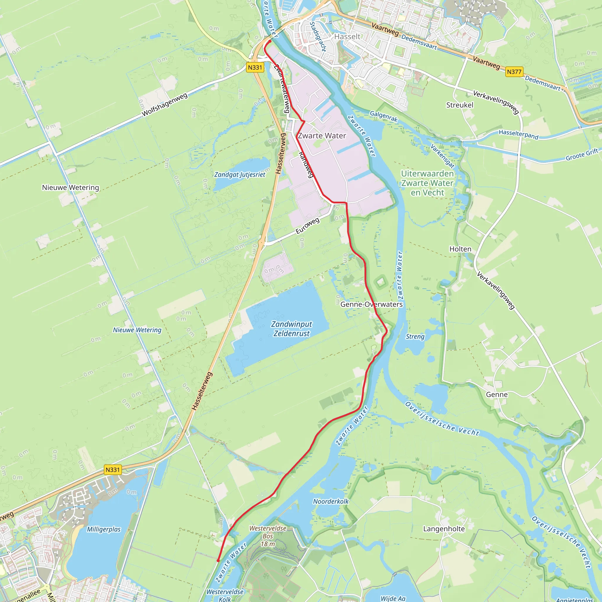 Hanzestedenpad - 1 mobile static map