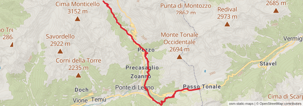 Sentiero Italia - Alps Section stage 63 Map