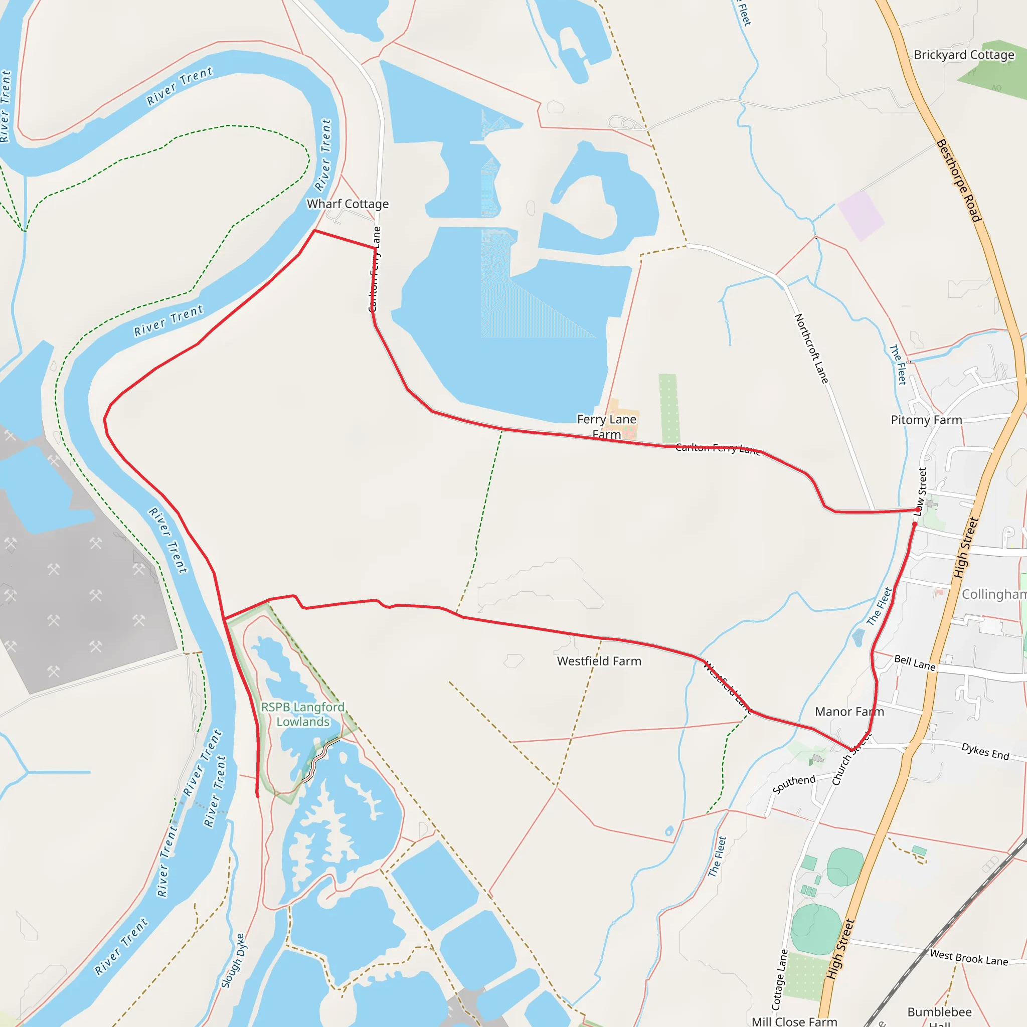 Collingham Loop mobile static map