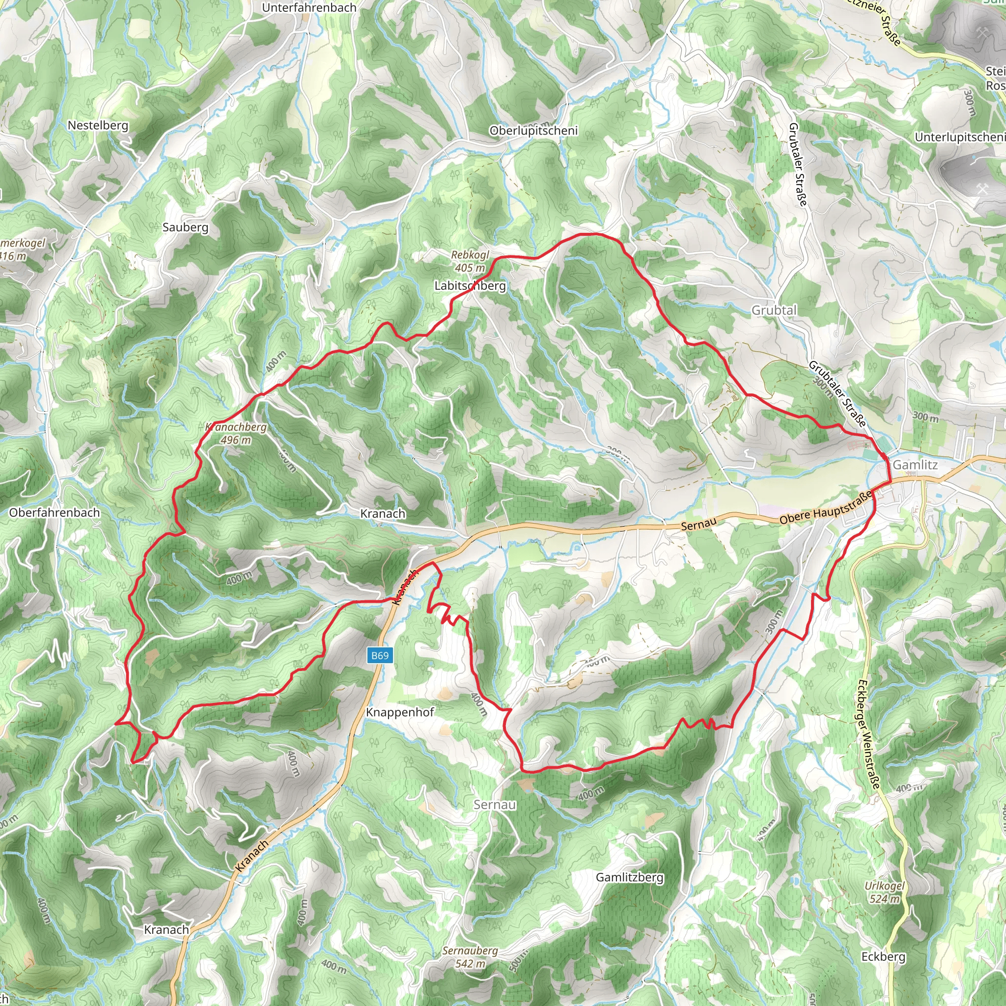 Large Gamlitz Loop Hike mobile static map