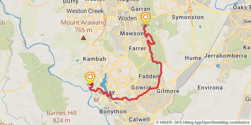 Canberra Centenary Trail stage 7 Map